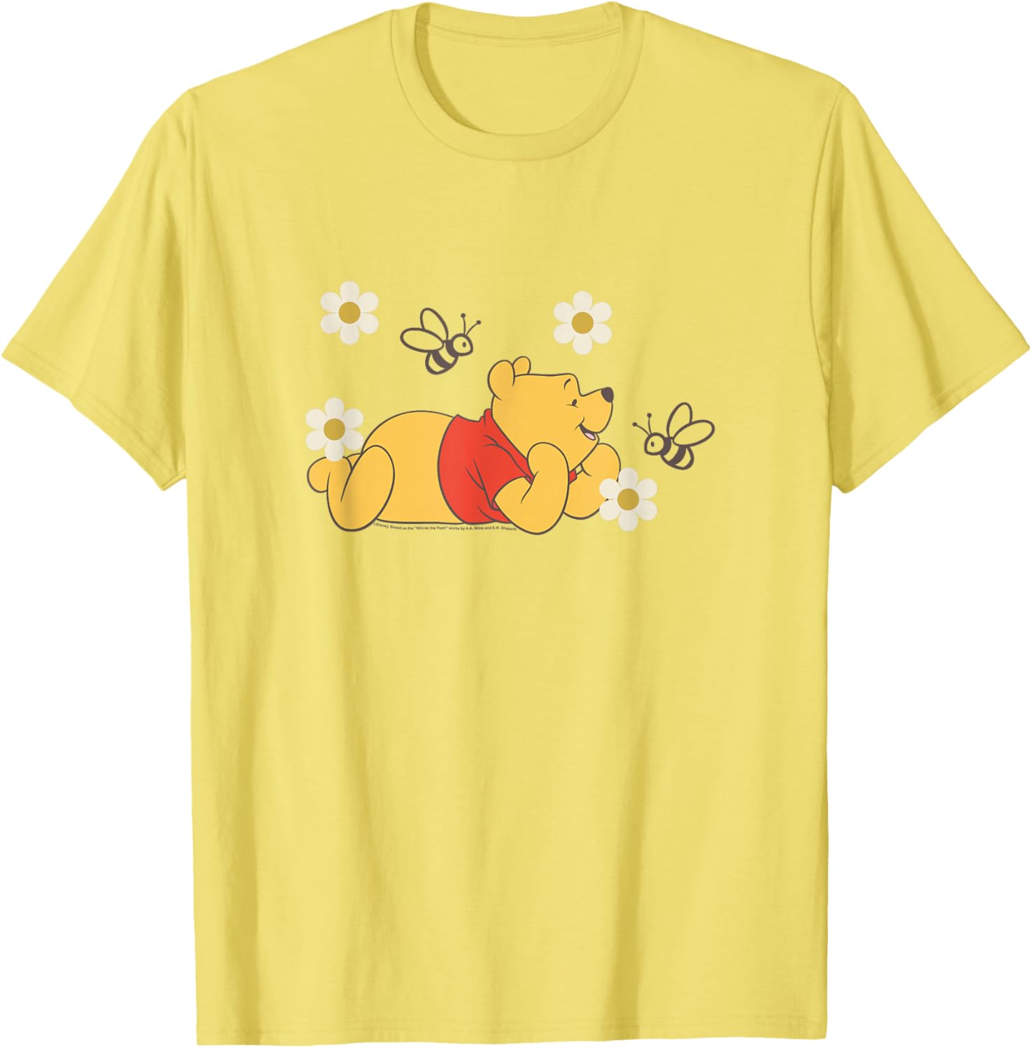 Winnie The Pooh Floral T-Shirt with Bees - Cute Nature-Inspired Apparel - 6