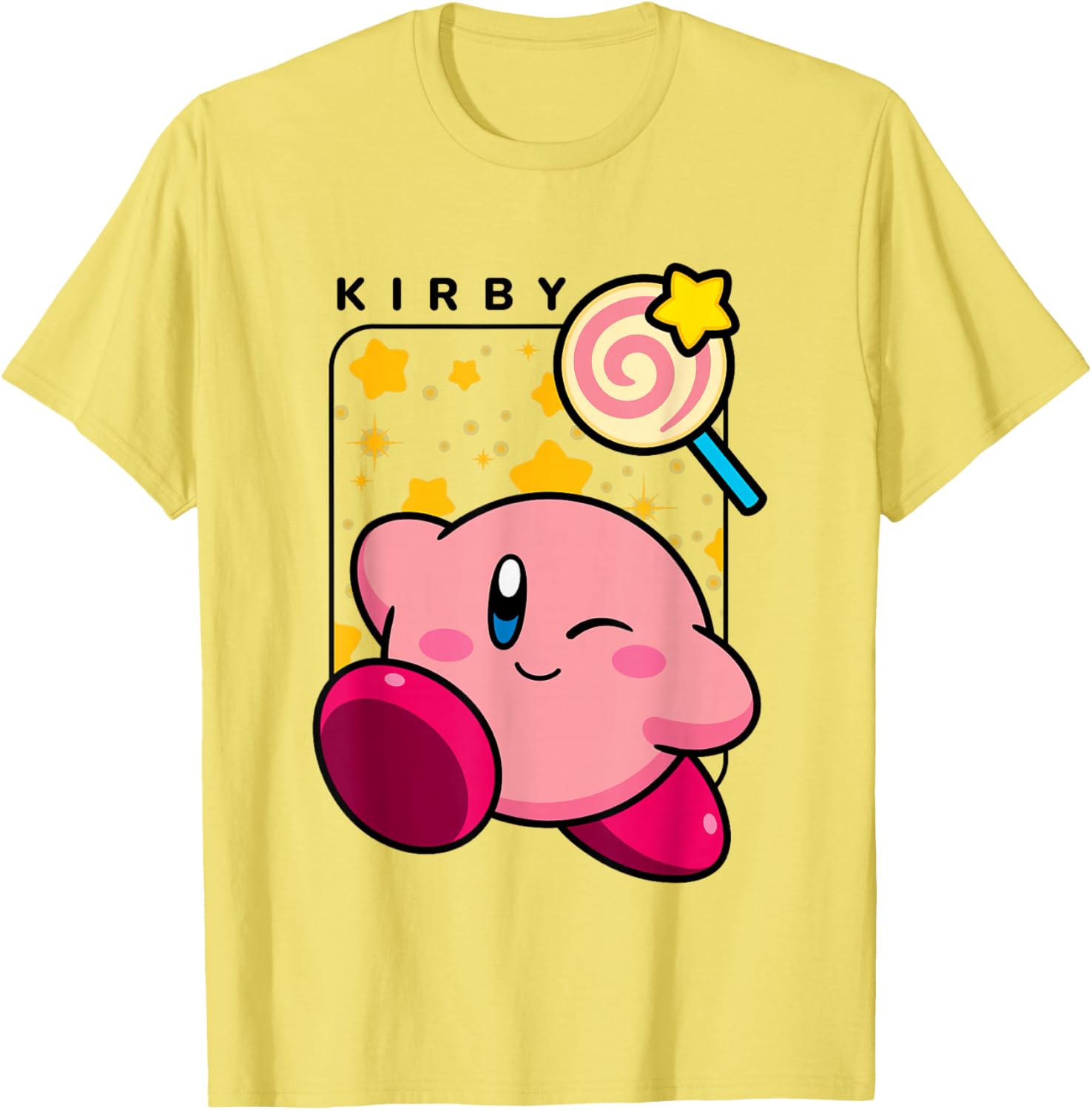 Cute Kirby Lollipop Stars Graphic T-Shirt for Nintendo Fans - 10