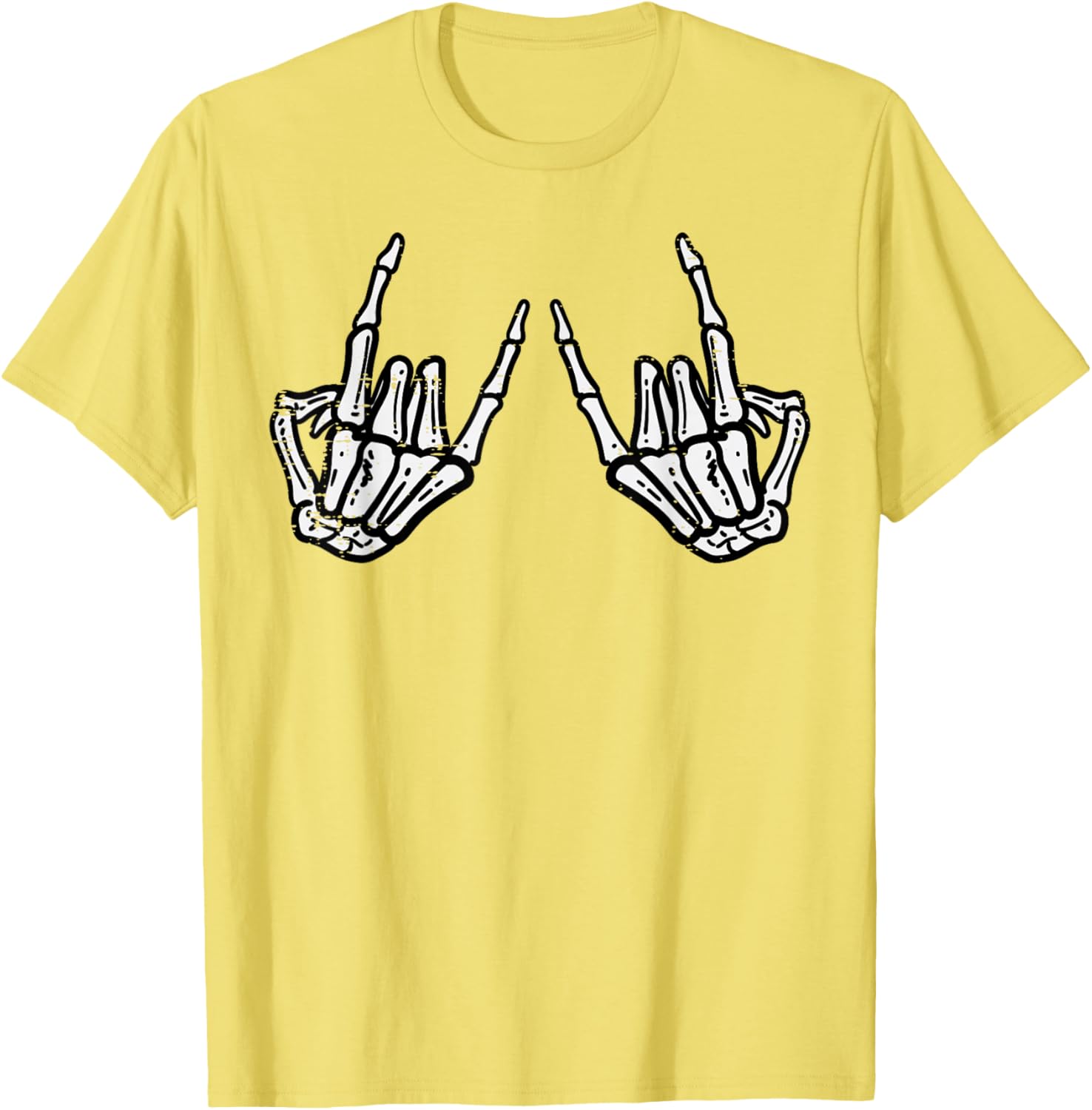 Rocker Hand Sign Skeleton Halloween T-Shirt for Men and Women - 10