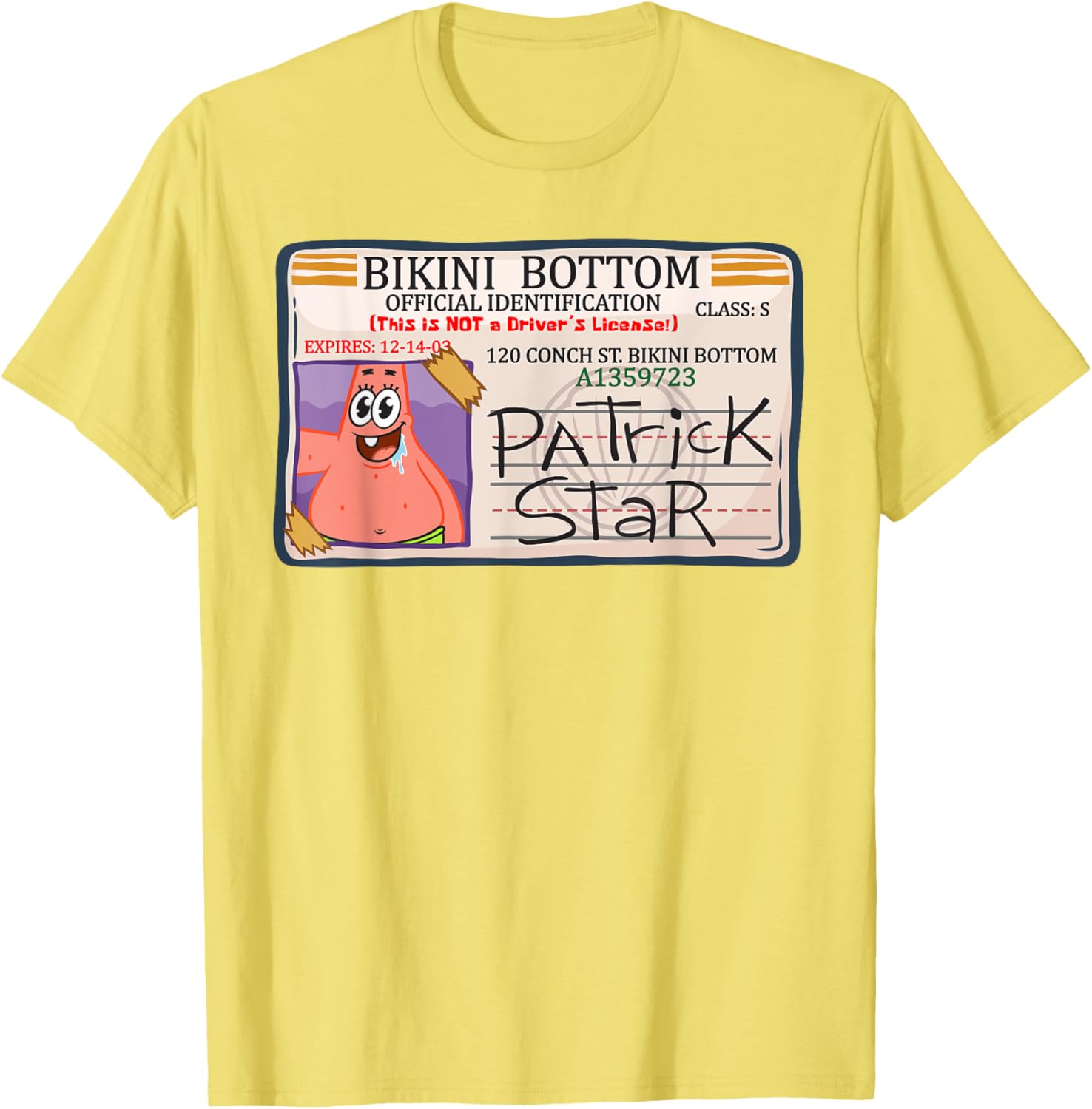 Mademark x SpongeBob Bikini Bottom Patrick Star Driving License T-Shirt - 14