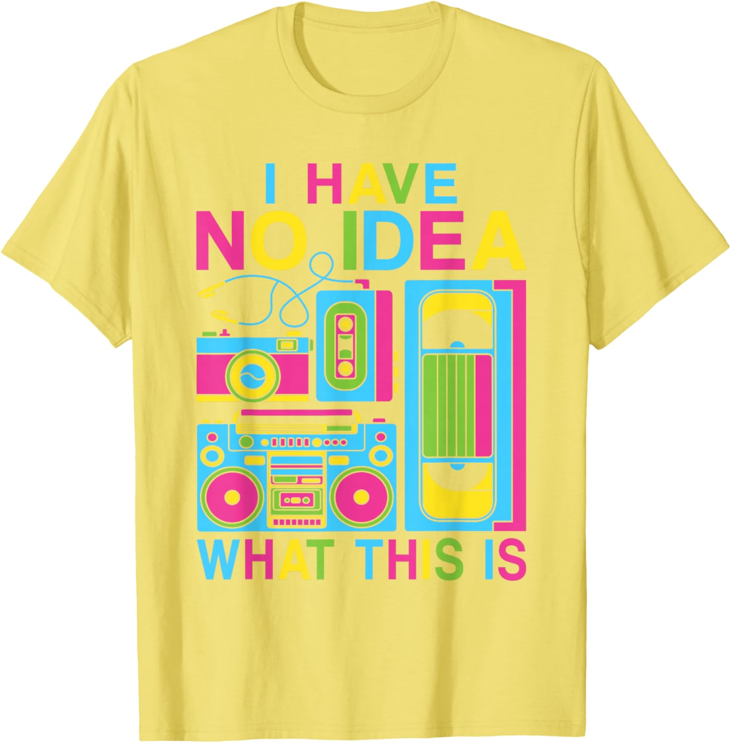 Retro 80s 90s Kids T-Shirt for Boys and Girls - Fun 'I Have No Idea' Design - 18