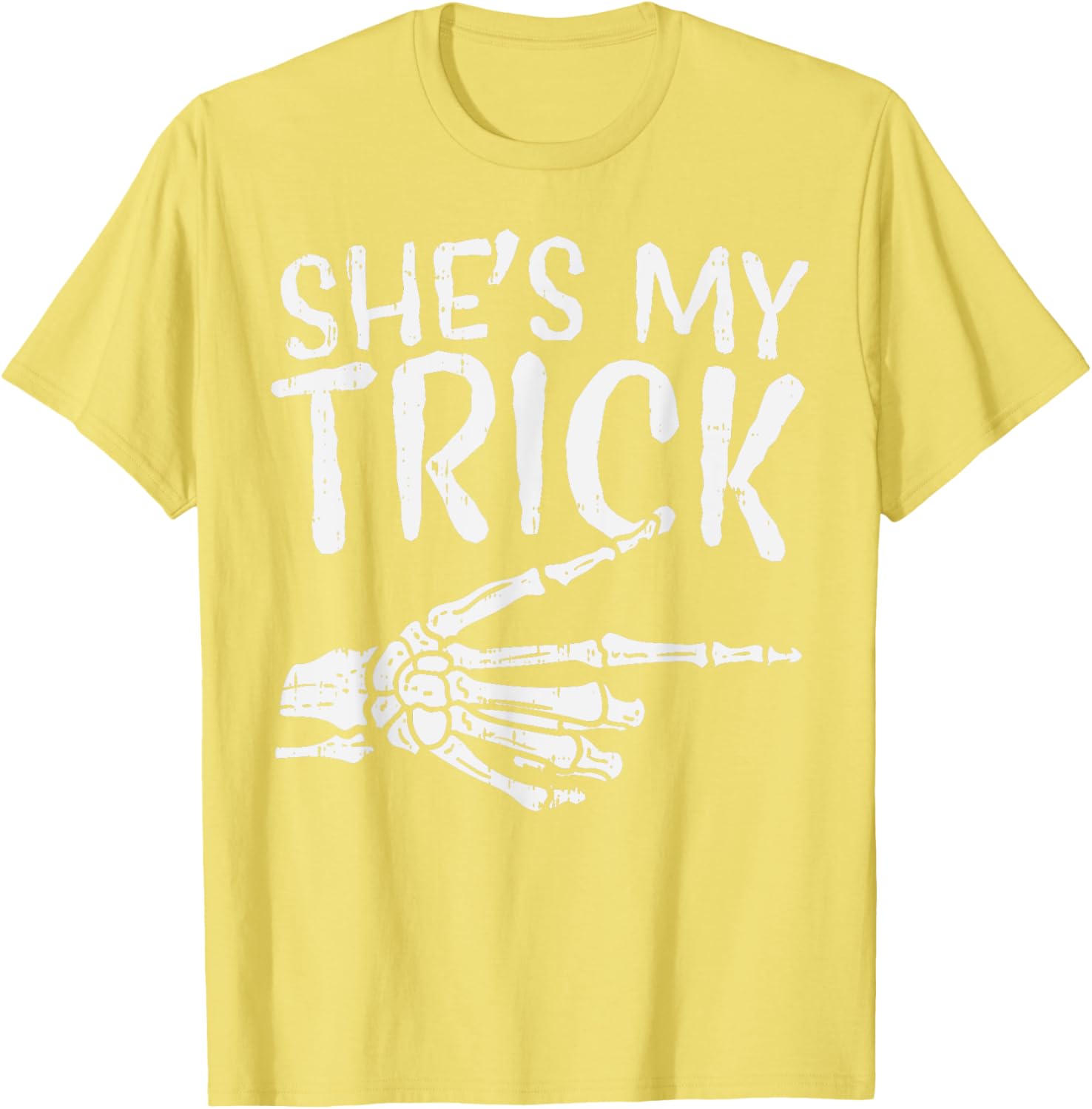 Cute Boyfriend T-Shirt for Matching Halloween Costume - She’s My Trick Design - 12