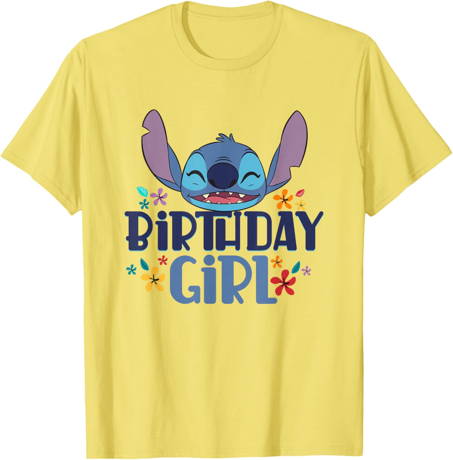 Lilo & Stitch Birthday Girl Floral Logo T-Shirt for Kids and Teens - 2