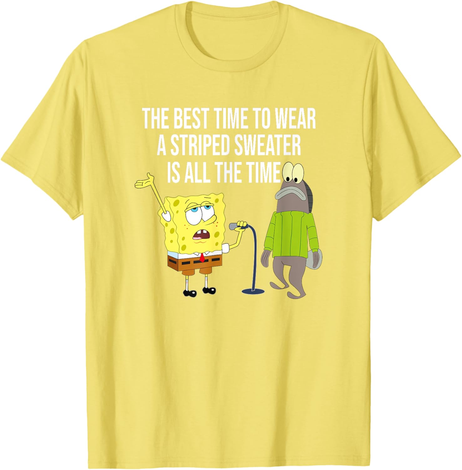 Mademark x SpongeBob SquarePants Striped Sweater T-Shirt for Fun Style - 16