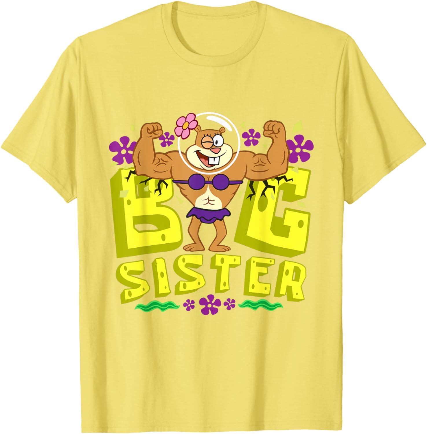 Mademark SpongeBob SquarePants Big Sister Strong Sister T-Shirt for Girls - 12