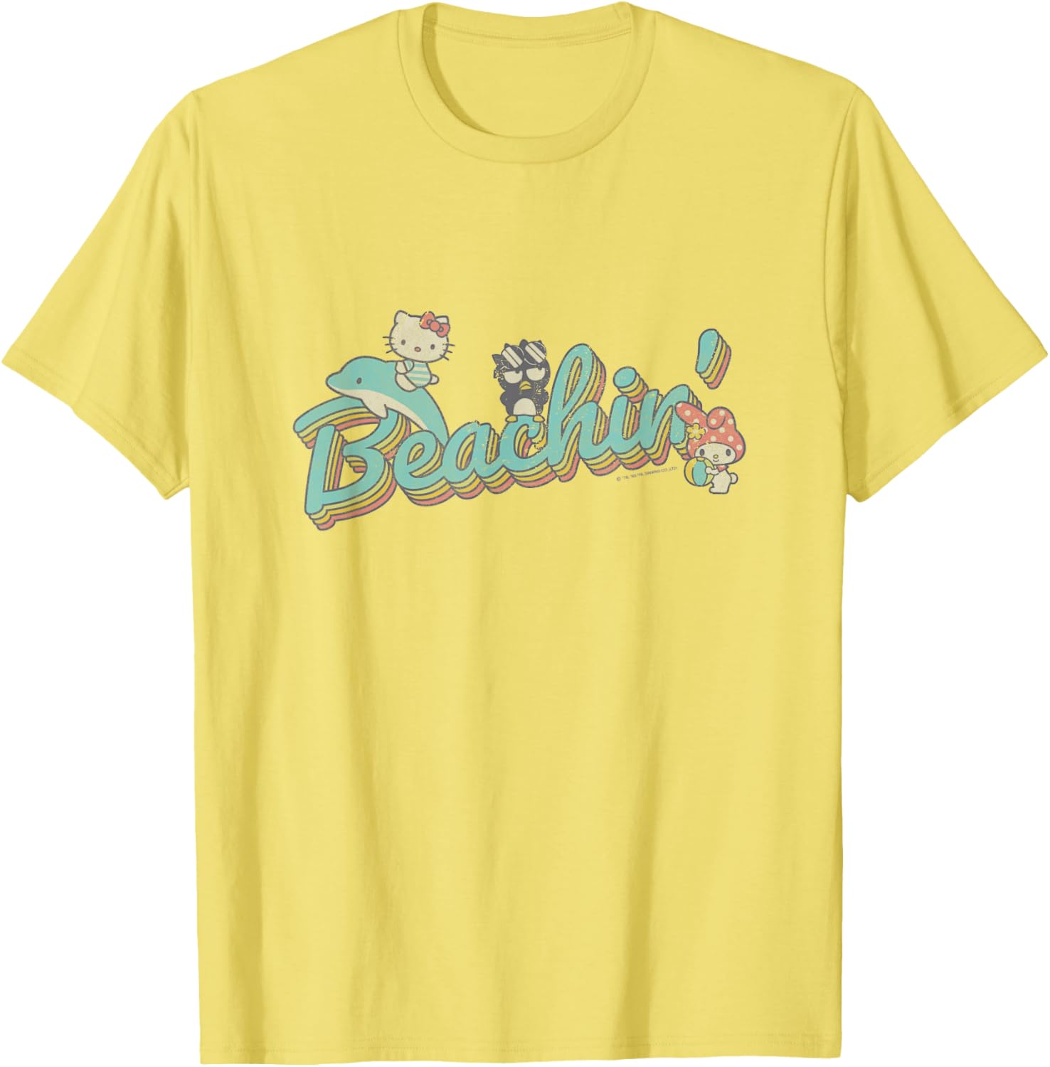 Hello Kitty My Melody Badtz-Maru Summer Vibes T-Shirt for Fun Beach Days - 15