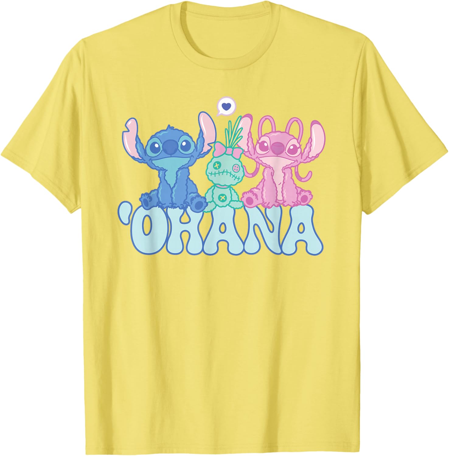 Cute Disney Stitch Ohana T-Shirt with Angel and Scrump for Kids and Adults - 17