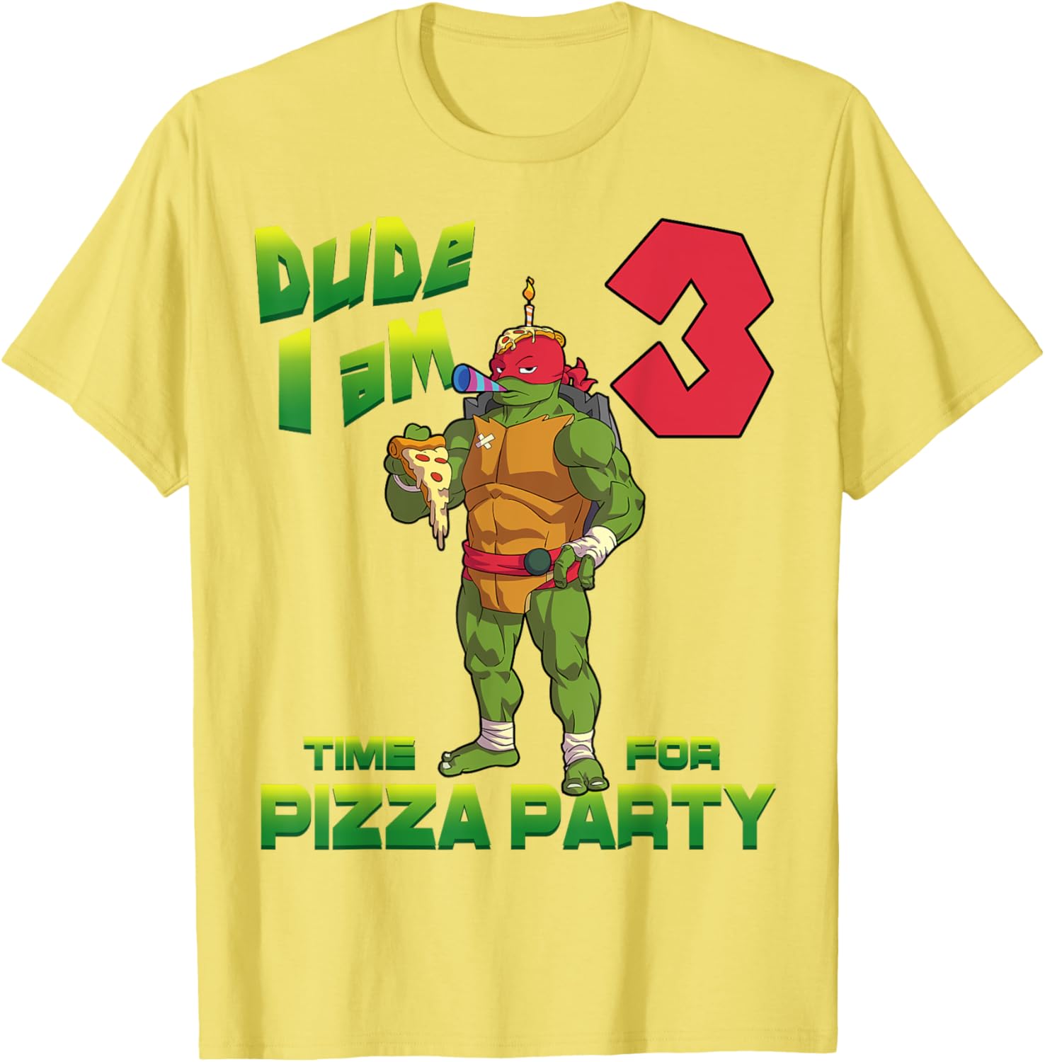 Mademark TMNT Raphael Pizza Birthday T-Shirt for 3 Year Old Kids - 8