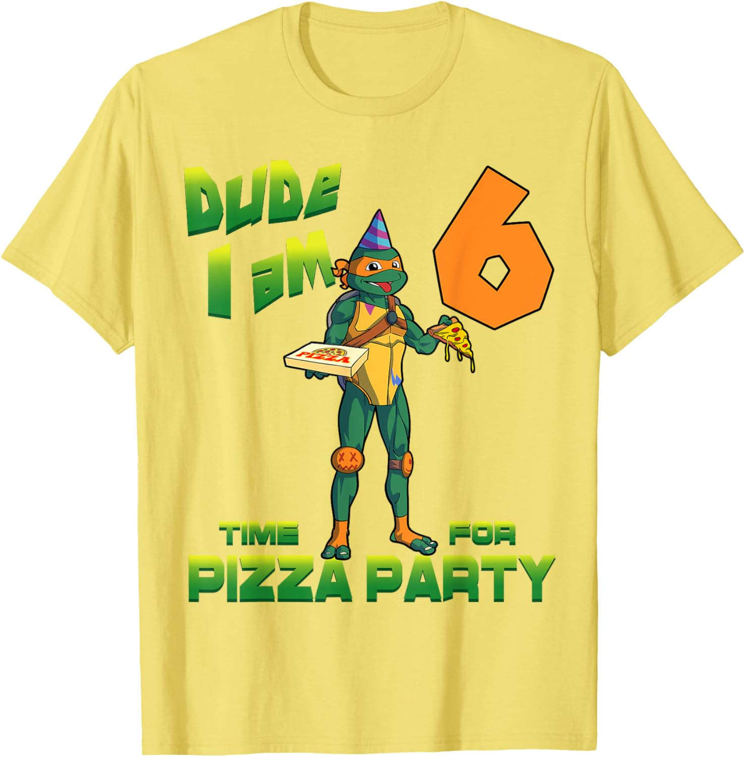 Mademark TMNT Michelangelo Pizza Birthday T-Shirt for 6 Year Olds - 1