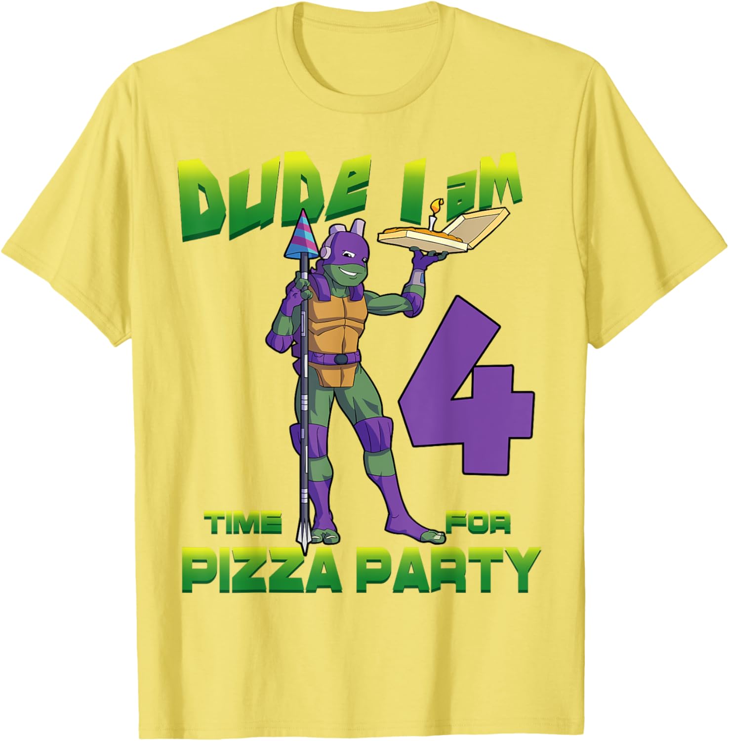 Mademark Teenage Mutant Ninja Turtles Donnie Pizza Birthday T-Shirt 4Y - 15