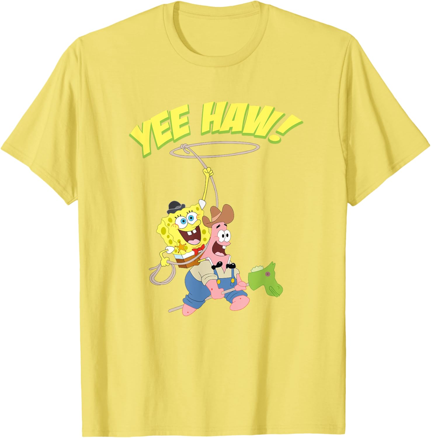 Mademark SpongeBob Patrick Cowboy Yee Haw T-Shirt Fun Apparel for Kids - 9