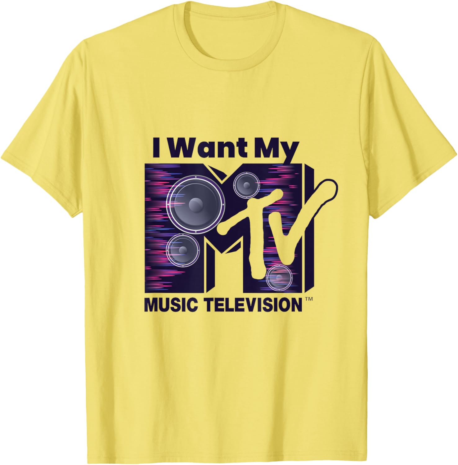 Mademark x MTV Violet Blue T-Shirt with Iconic Logo and Boom Box Design - 11