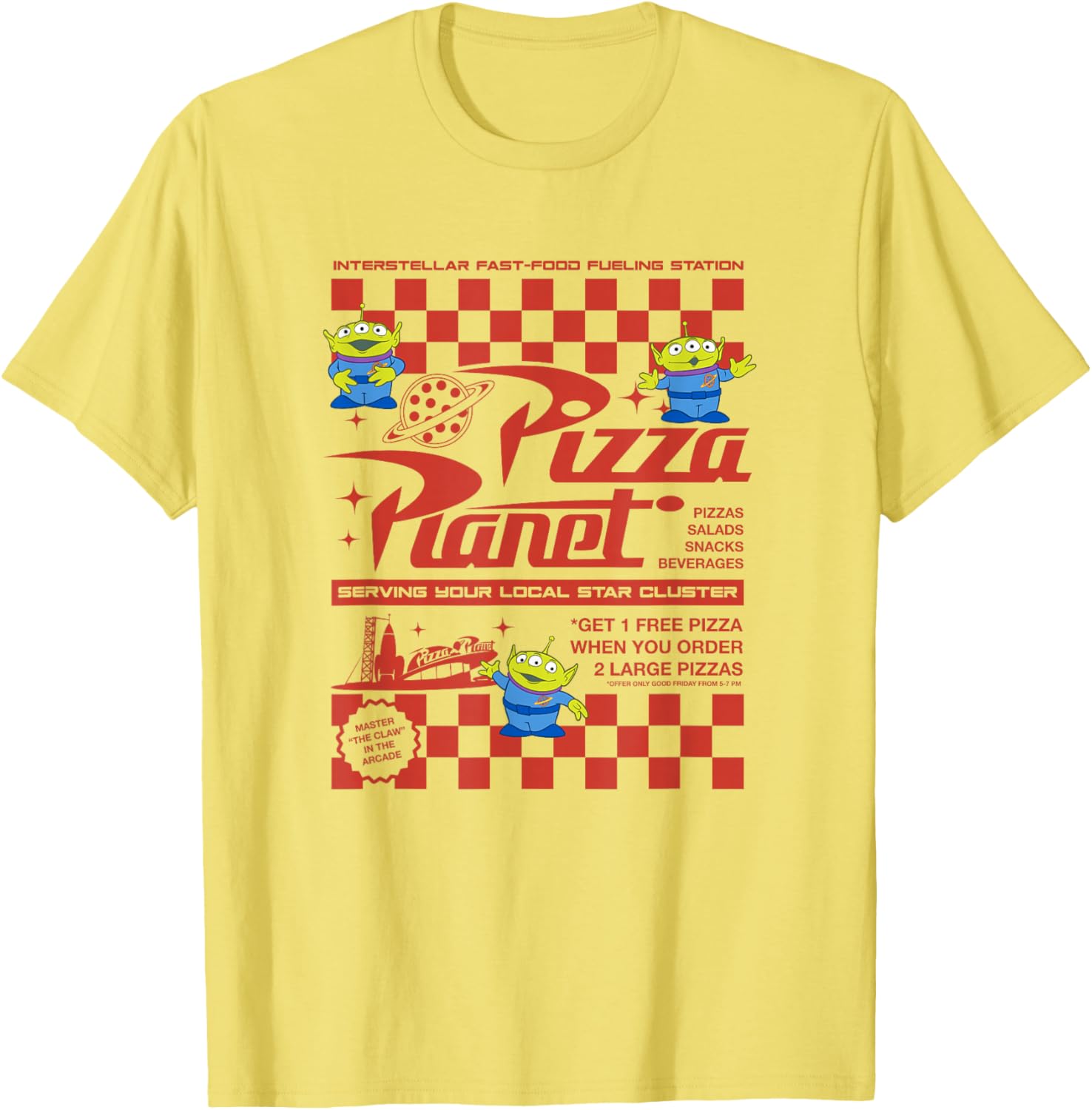 Disney Pixar Toy Story Pizza Planet Retro Flyer Logo T-Shirt for Fans - 5