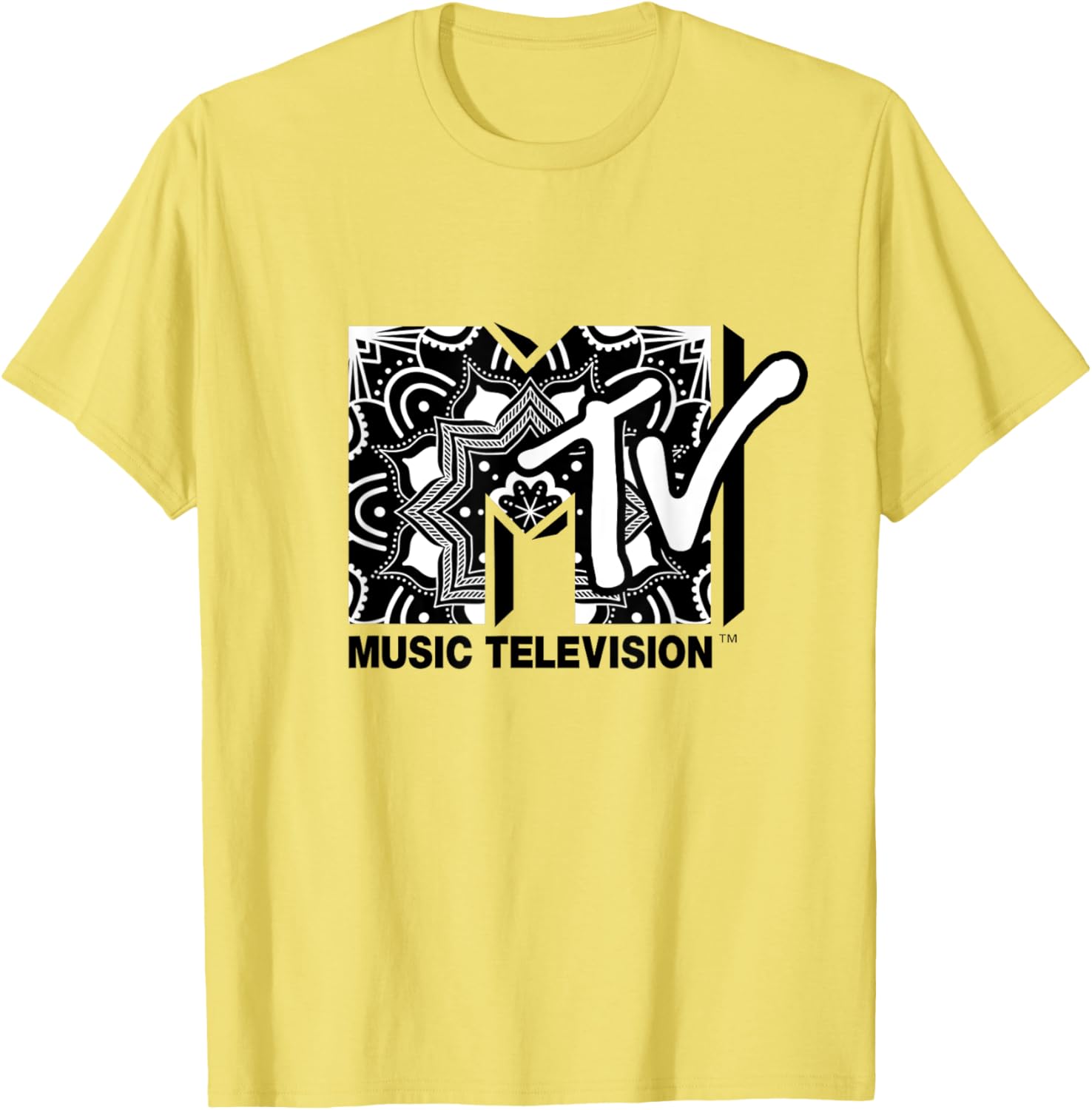 Mademark x MTV Mandala Black and White Logo T-Shirt for Trendy Style - 12