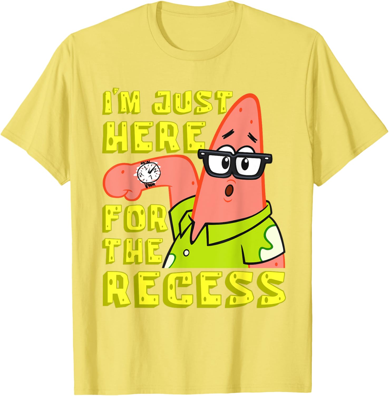 Funny SpongeBob SquarePants Recess T-Shirt Featuring SpongeBob and Patrick - 1