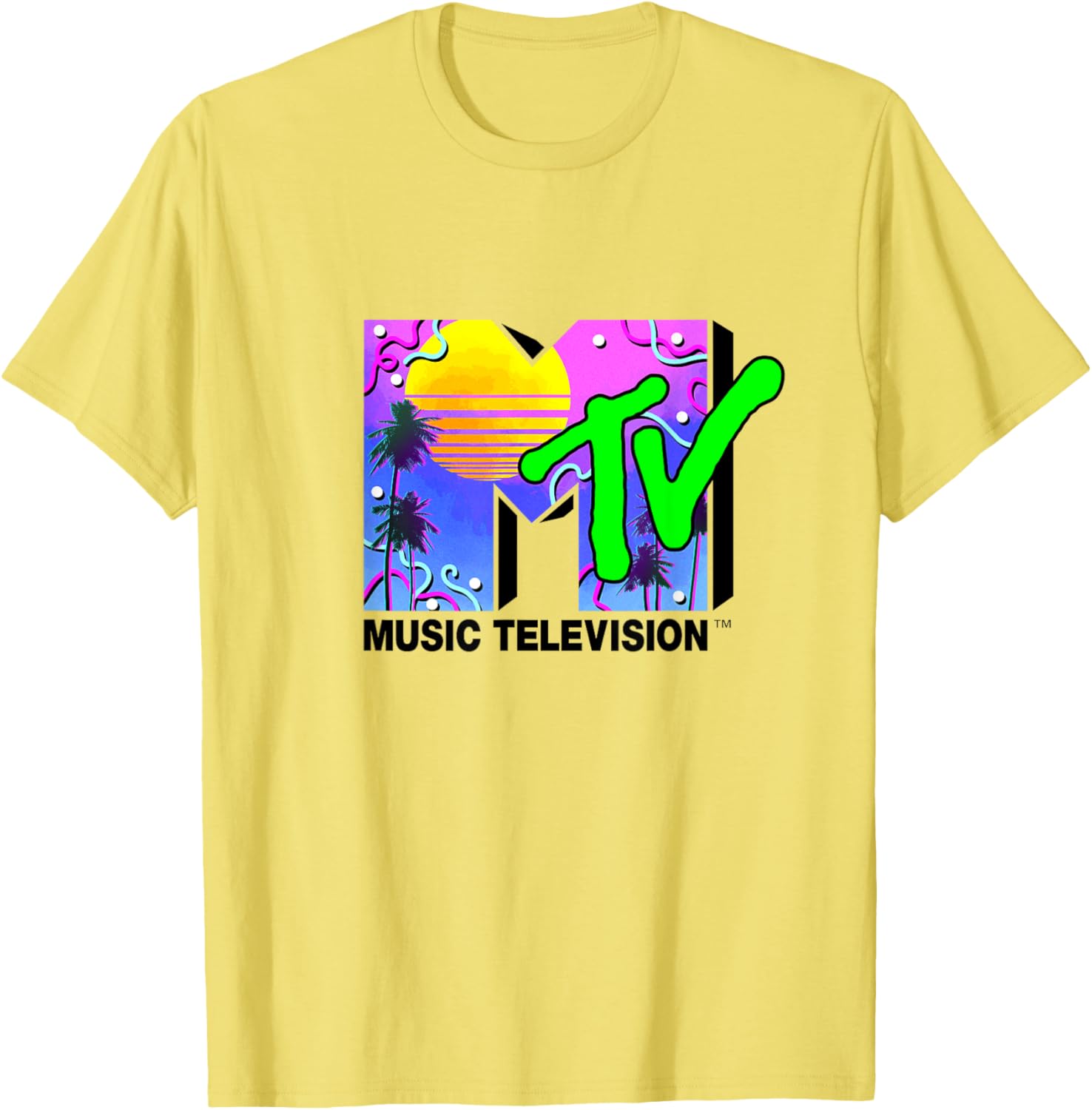 Mademark x MTV Miami Logo Art Deco Colors Sun T-Shirt for Trendy Style - 1