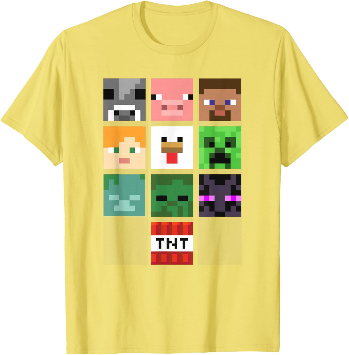Minecraft Group Shot Faces Collage T-Shirt Fun Gaming Apparel - 6