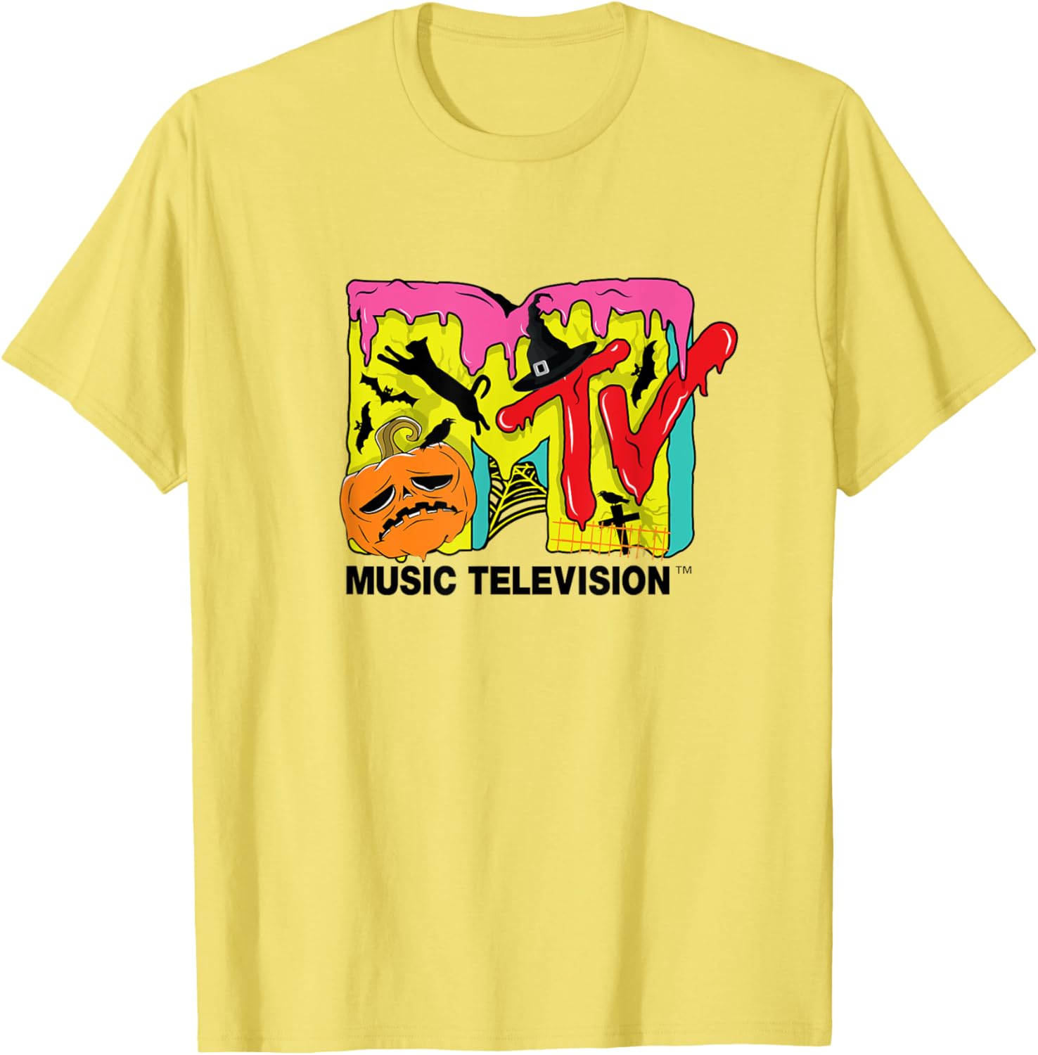 Mademark x MTV Halloween T-Shirt with Pumpkin and Cats Design - 6