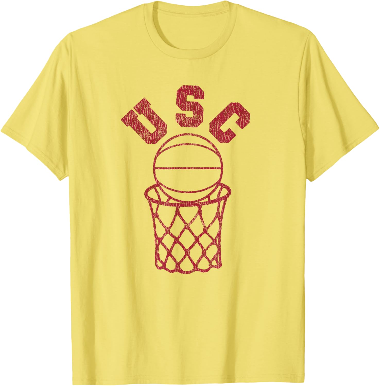 USC Basketball Trojans Distressed Retro 80s Style Hoop T-Shirt for Fans - 6