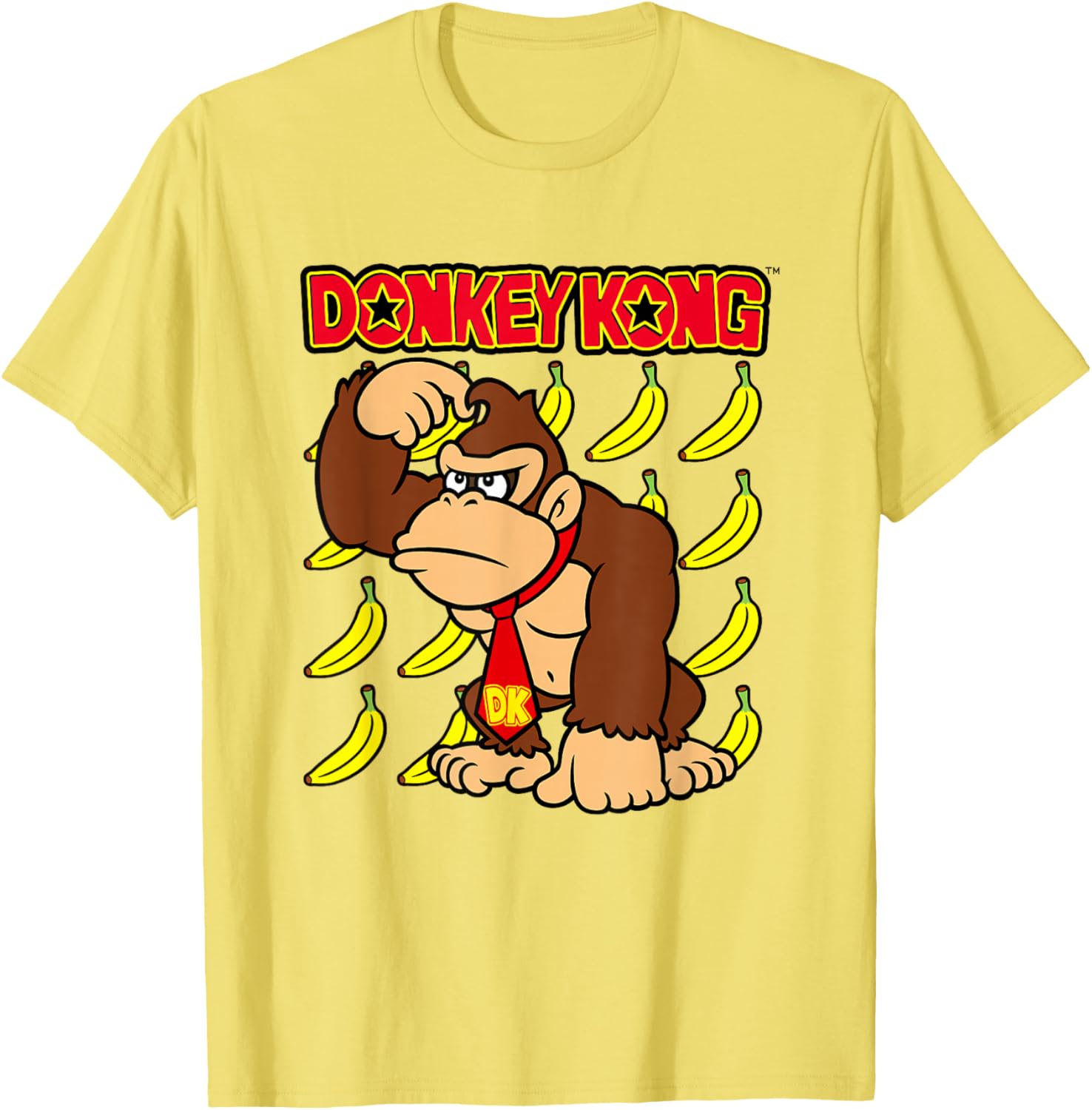 Donkey Kong Ape Thoughts Banana Background Graphic T-Shirt for Fans - 9