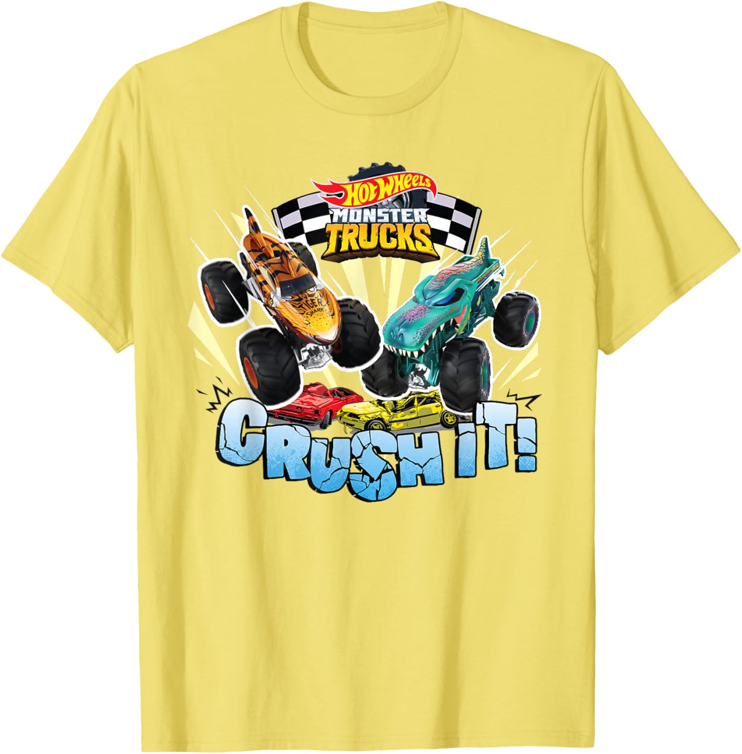 Hot Wheels Monster Trucks Crush It T-Shirt for Kids Fun and Style - 3