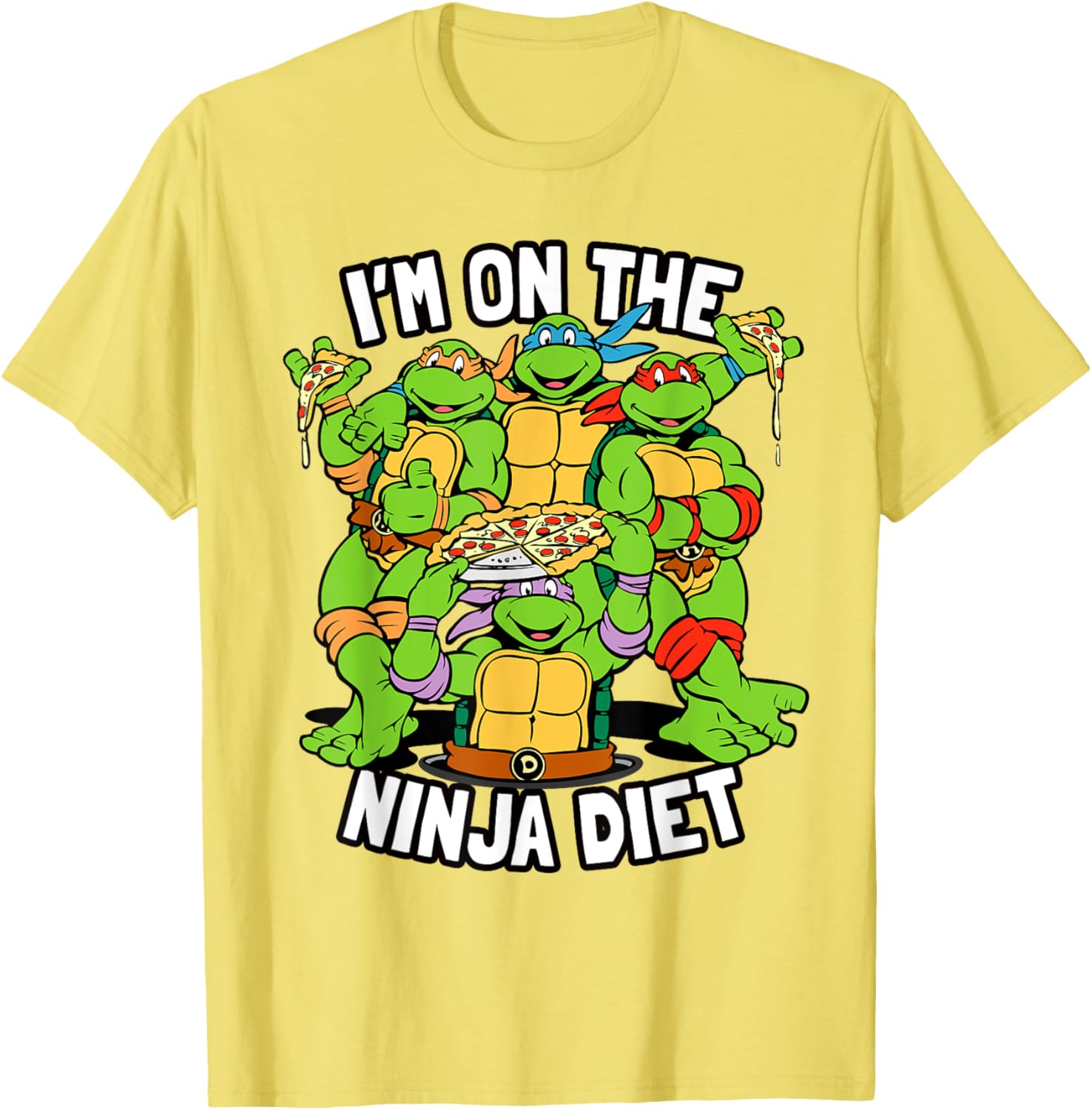 Mademark TMNT Pizza T-Shirt I'm on the Ninja Diet Fun Graphic Tee - 8