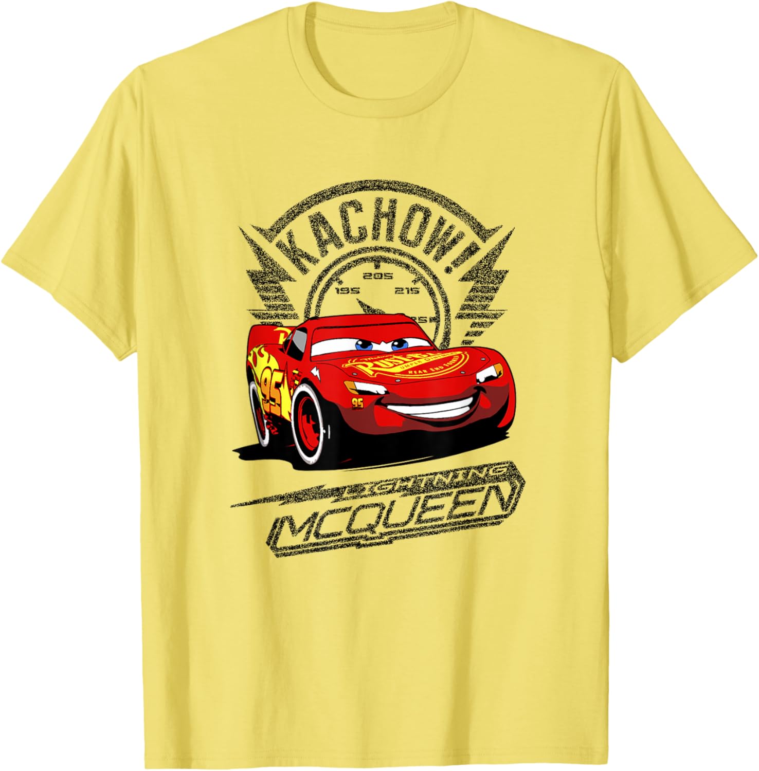 Disney Pixar Cars Lightning McQueen Kachow Retro T-Shirt for Fans - 1