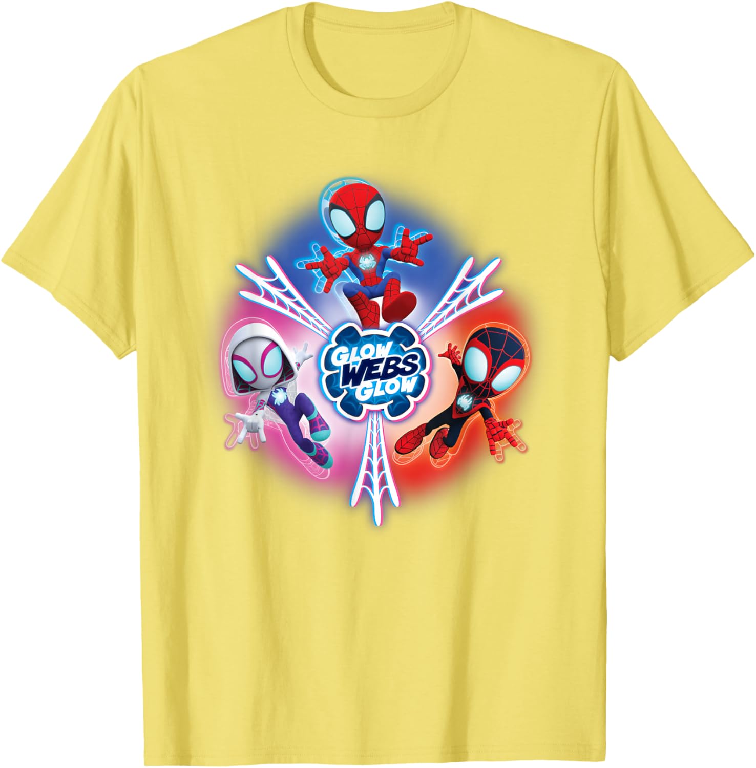 Marvel Spidey and Friends Glow Webs T-Shirt for Kids and Fans - 4