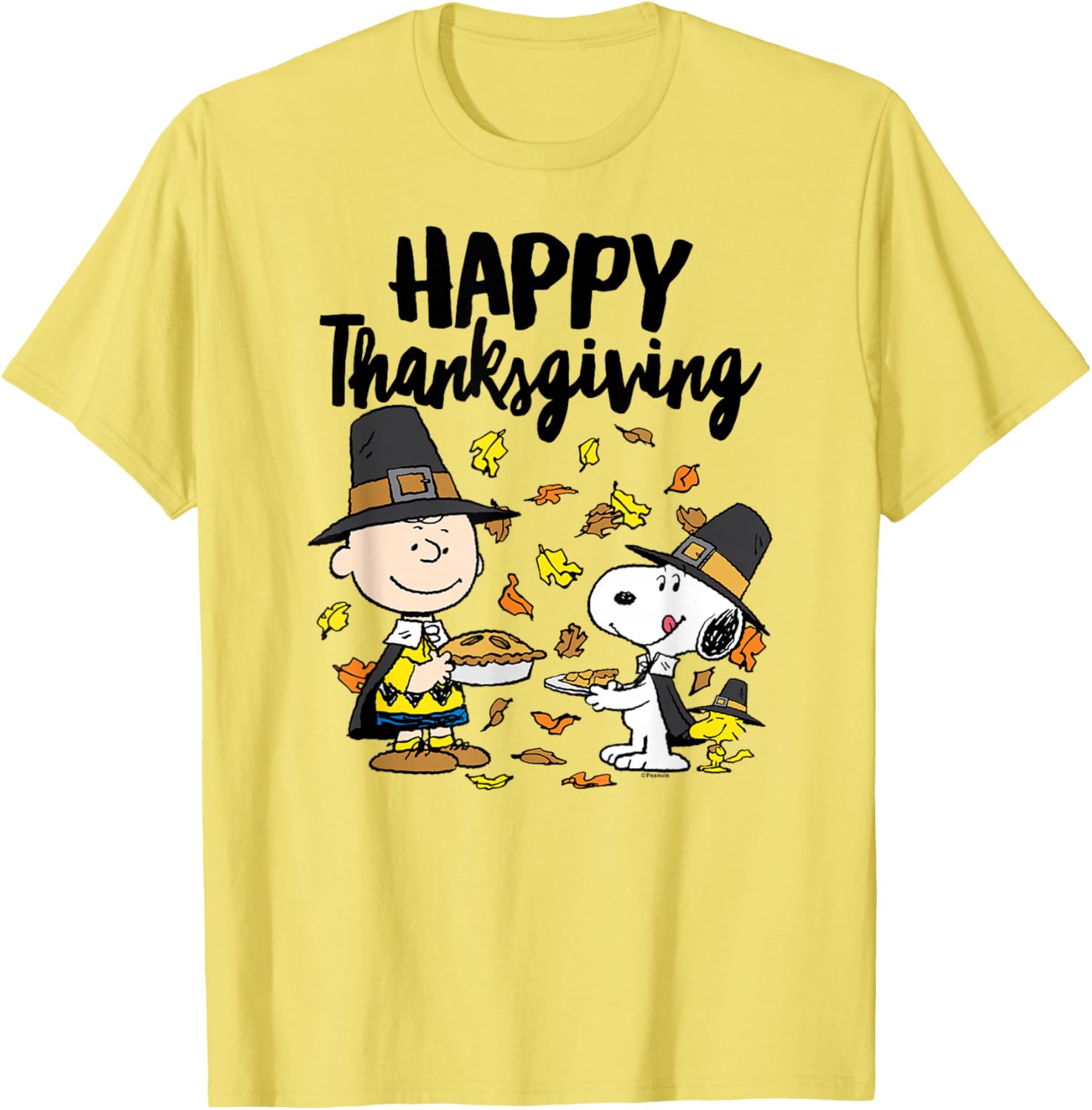 Happy Thanksgiving Peanuts T-Shirt with Charlie Brown Snoopy Woodstock - 9