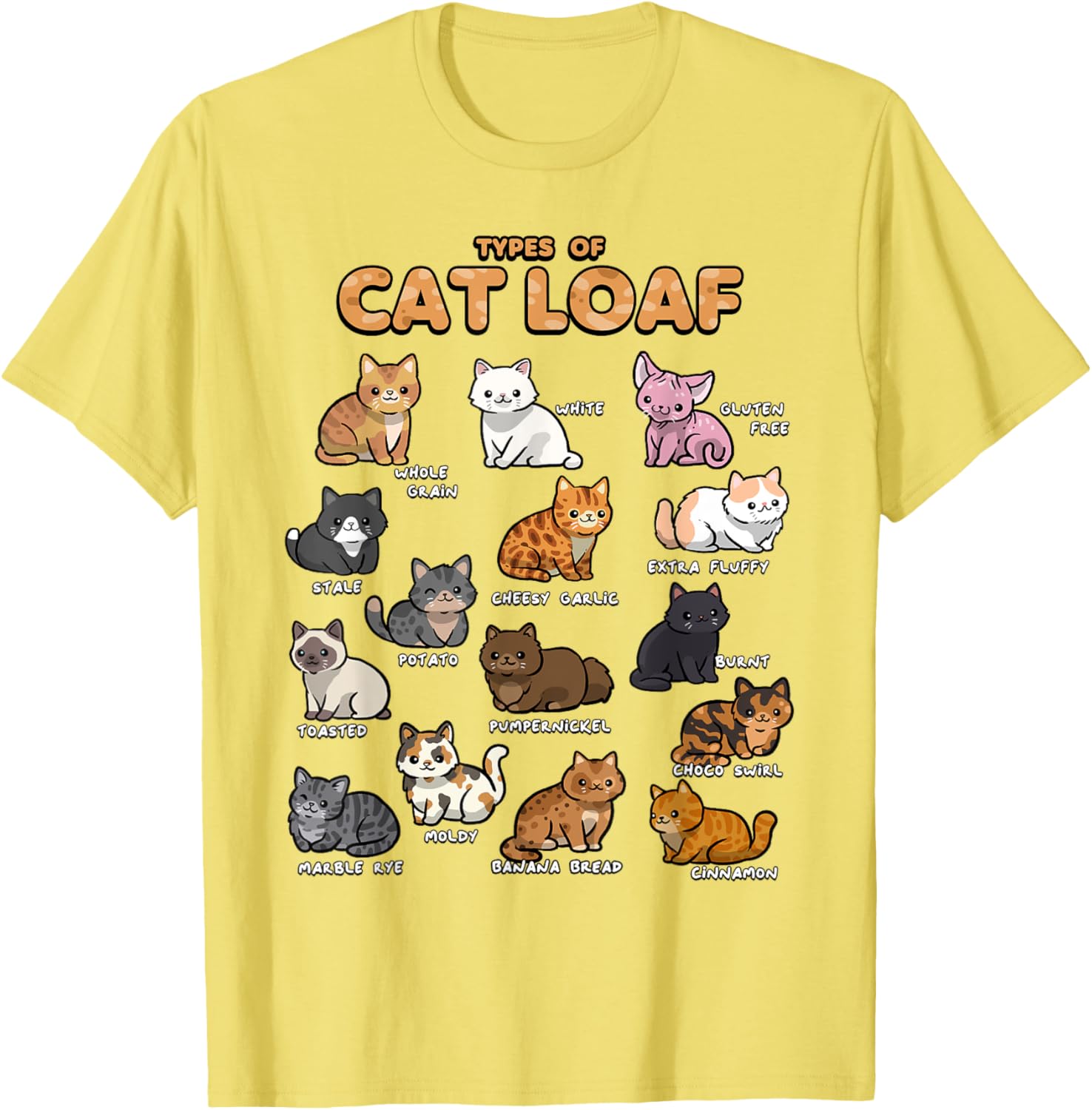 Cute Cat Loaf Kawaii Kitten T-Shirt for Cat Lovers Men Women Kids - 1
