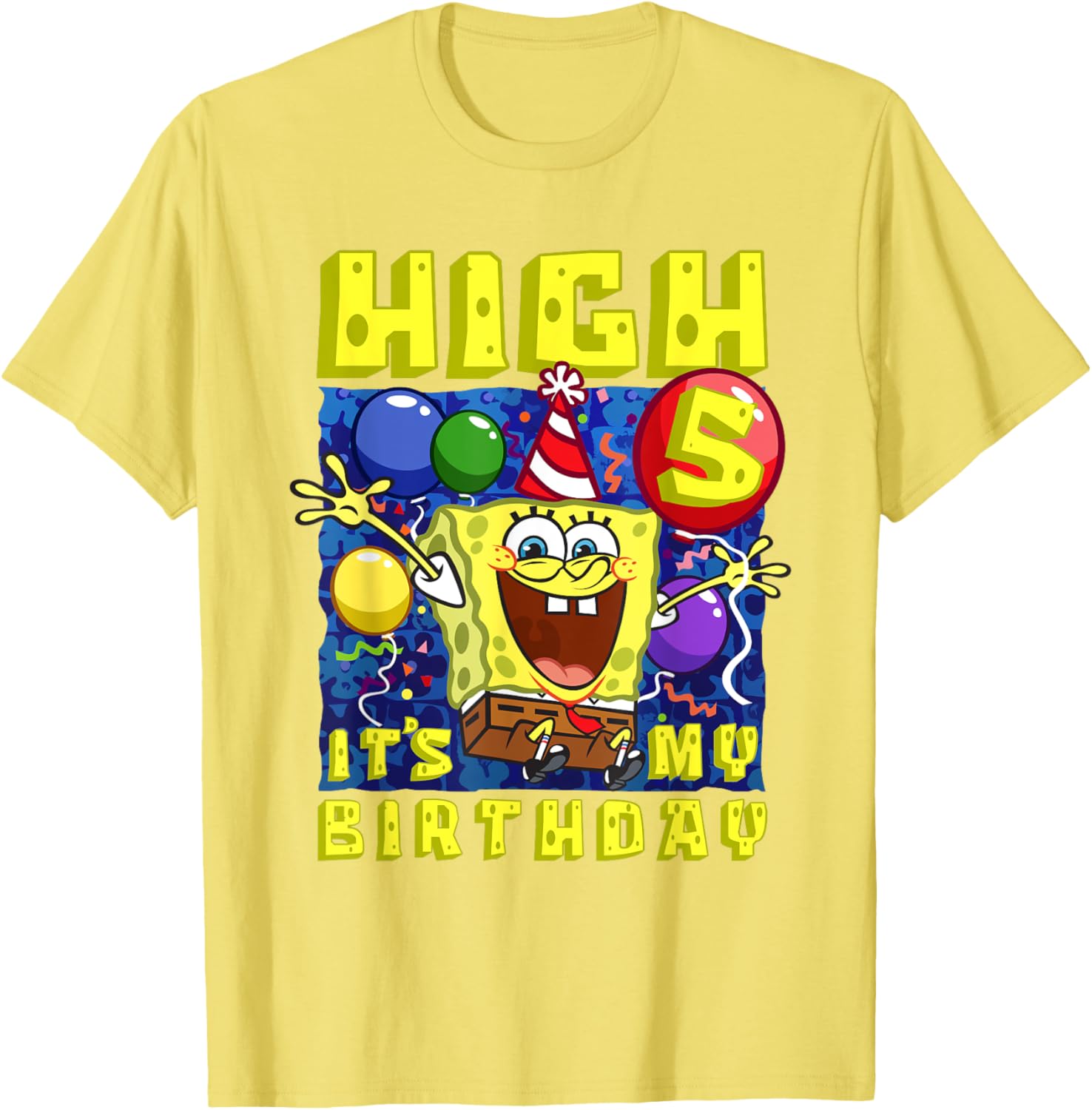 SpongeBob SquarePants Birthday T-Shirt for Boys and Girls Age 5 - 18