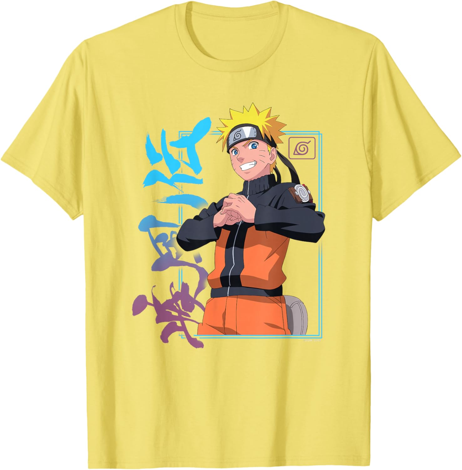 Naruto Shippuden Kanji Frame T-Shirt for Anime Fans - Stylish Apparel - 6
