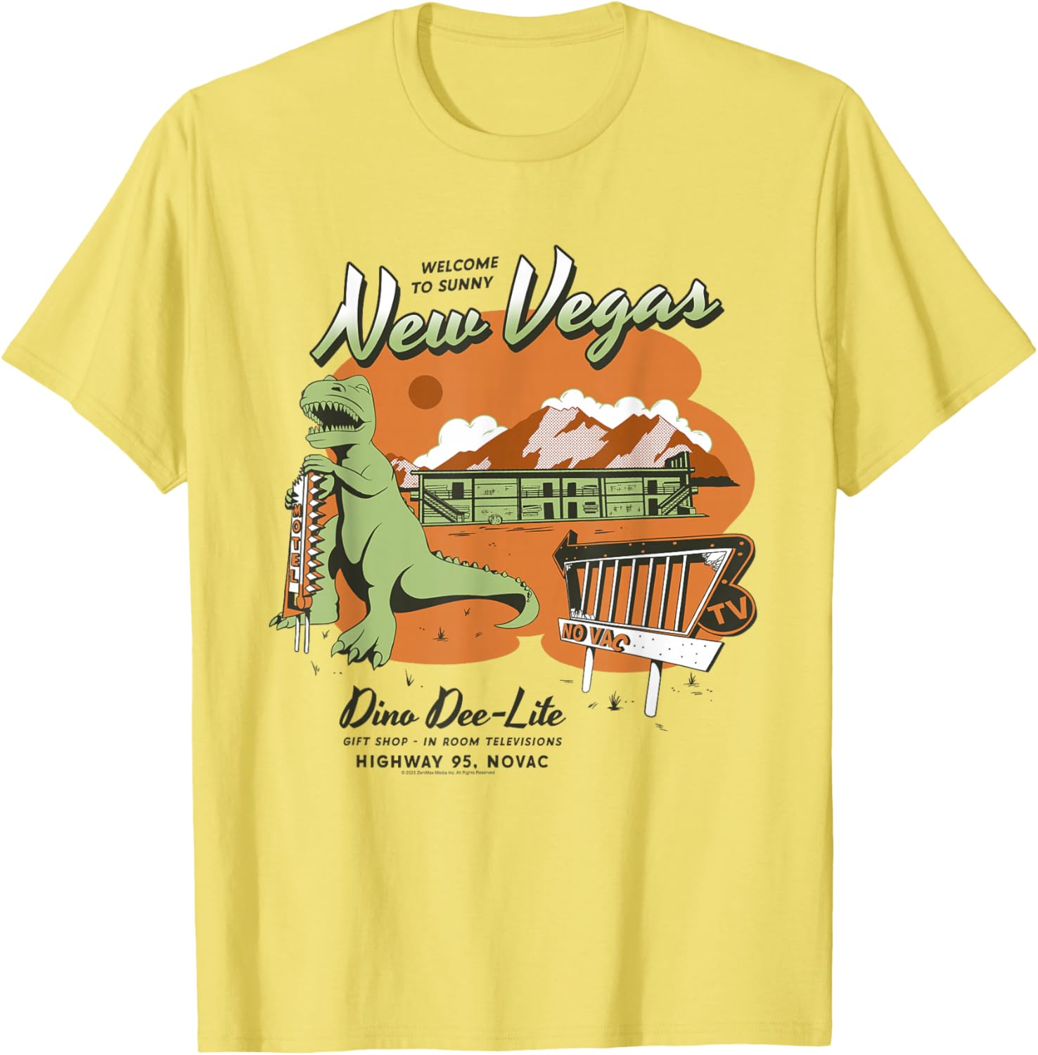 Fallout New Vegas Dino Dee-Lite Video Game T-Shirt for Gamers - 1