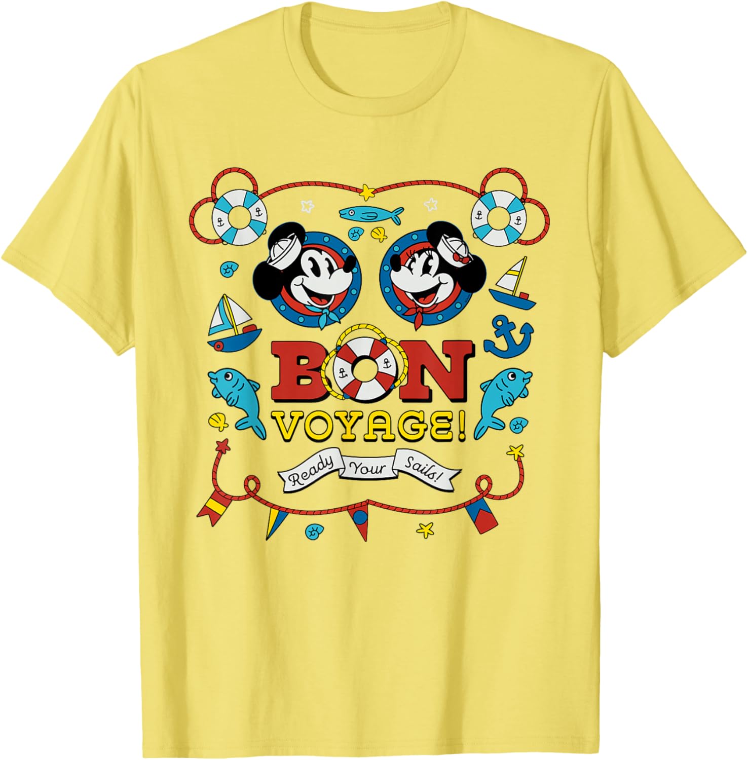 Disney Cruise Mickey and Minnie Mouse Bon Voyage Vacation T-Shirt - 23