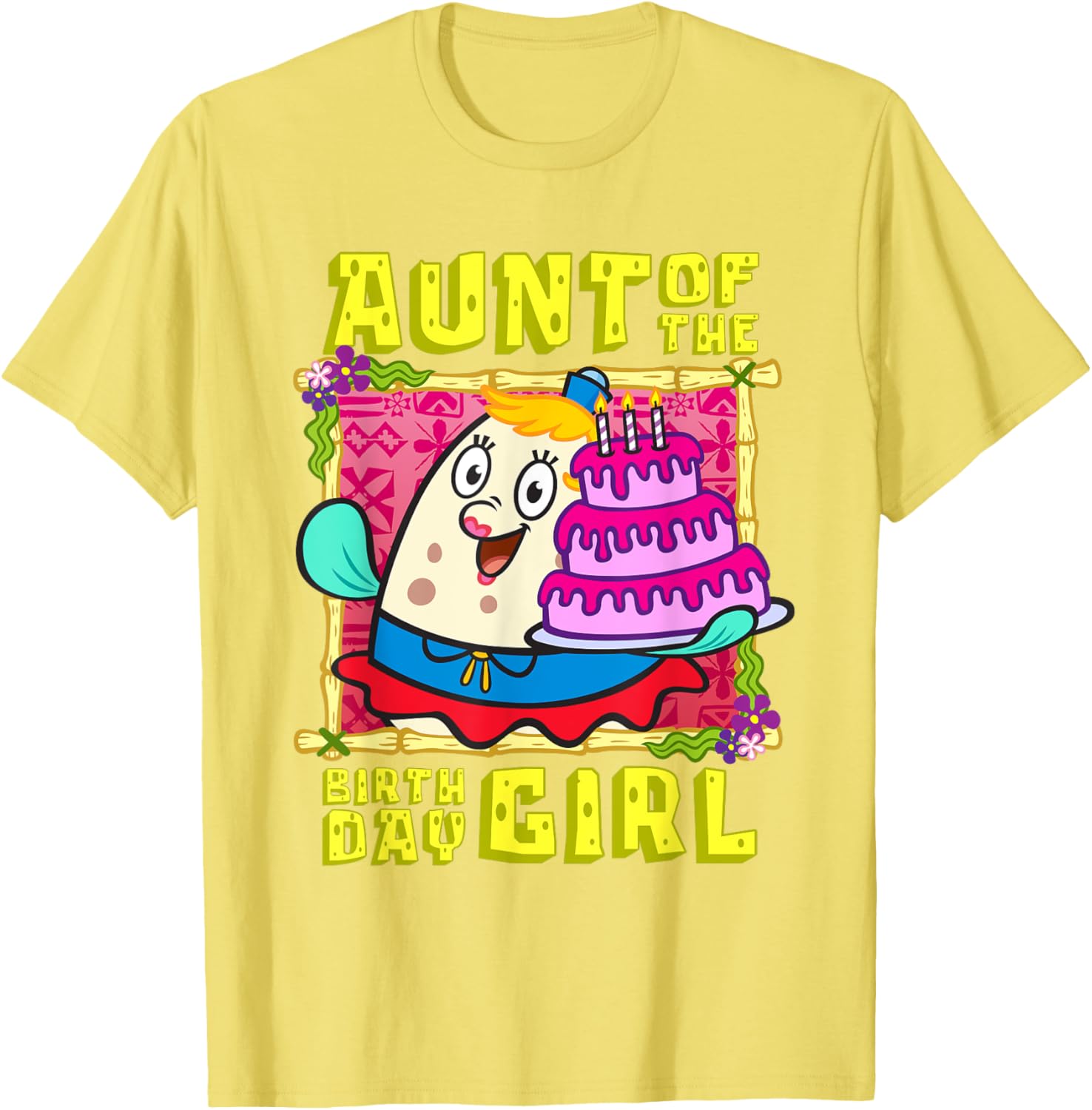 Mademark SpongeBob Aunt of the Birthday Girl Cake Match T-Shirt - 8