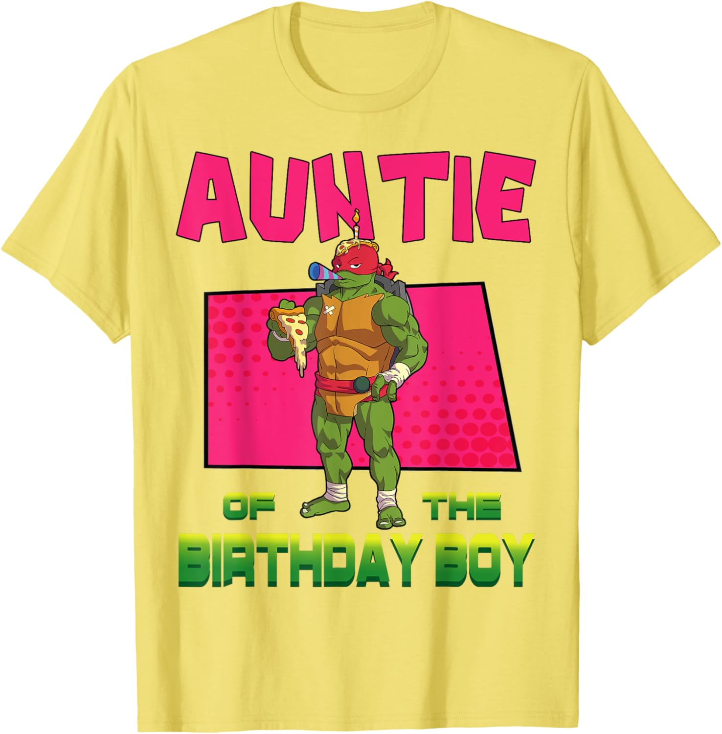 Mademark TMNT Raphael Pizza Party T-Shirt for Birthday Celebration - 6