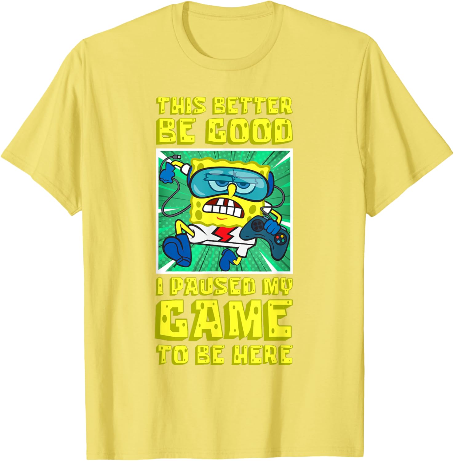 Mademark SpongeBob SquarePants Gamer Running T-Shirt for Fun Style - 9