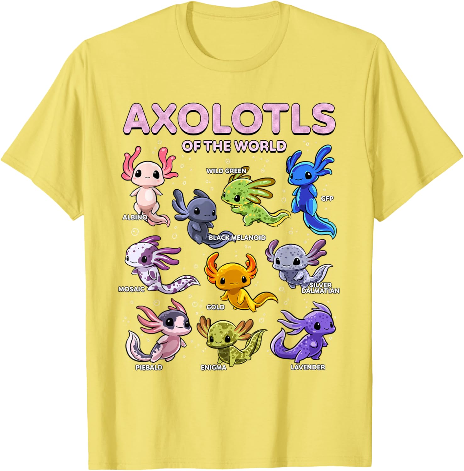 Kawaii Axolotl T-Shirt for Animal Lovers | Cute Axolotls of the World - 22