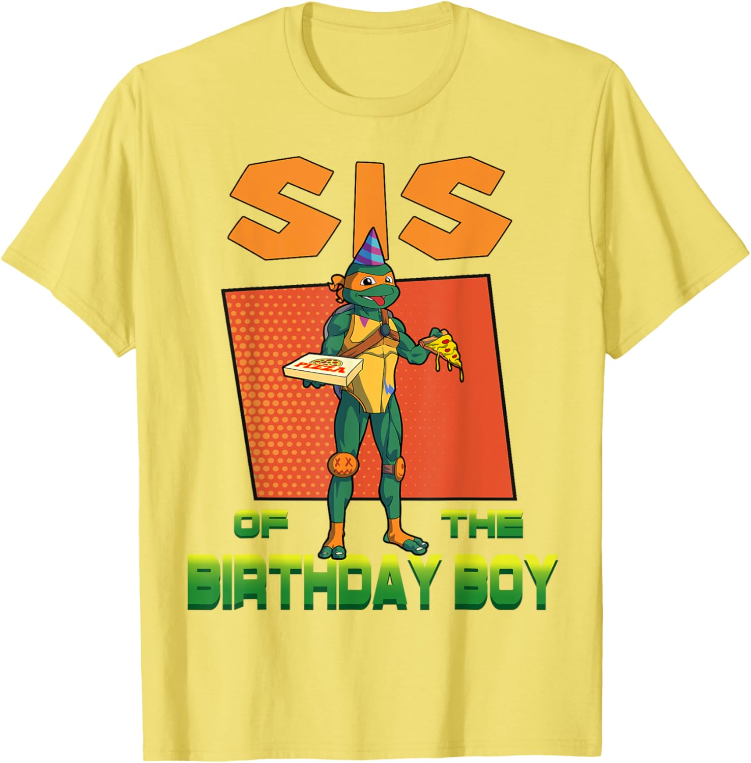 Mademark Teenage Mutant Ninja Turtles Mikey Pizza Birthday Party T-Shirt - 14
