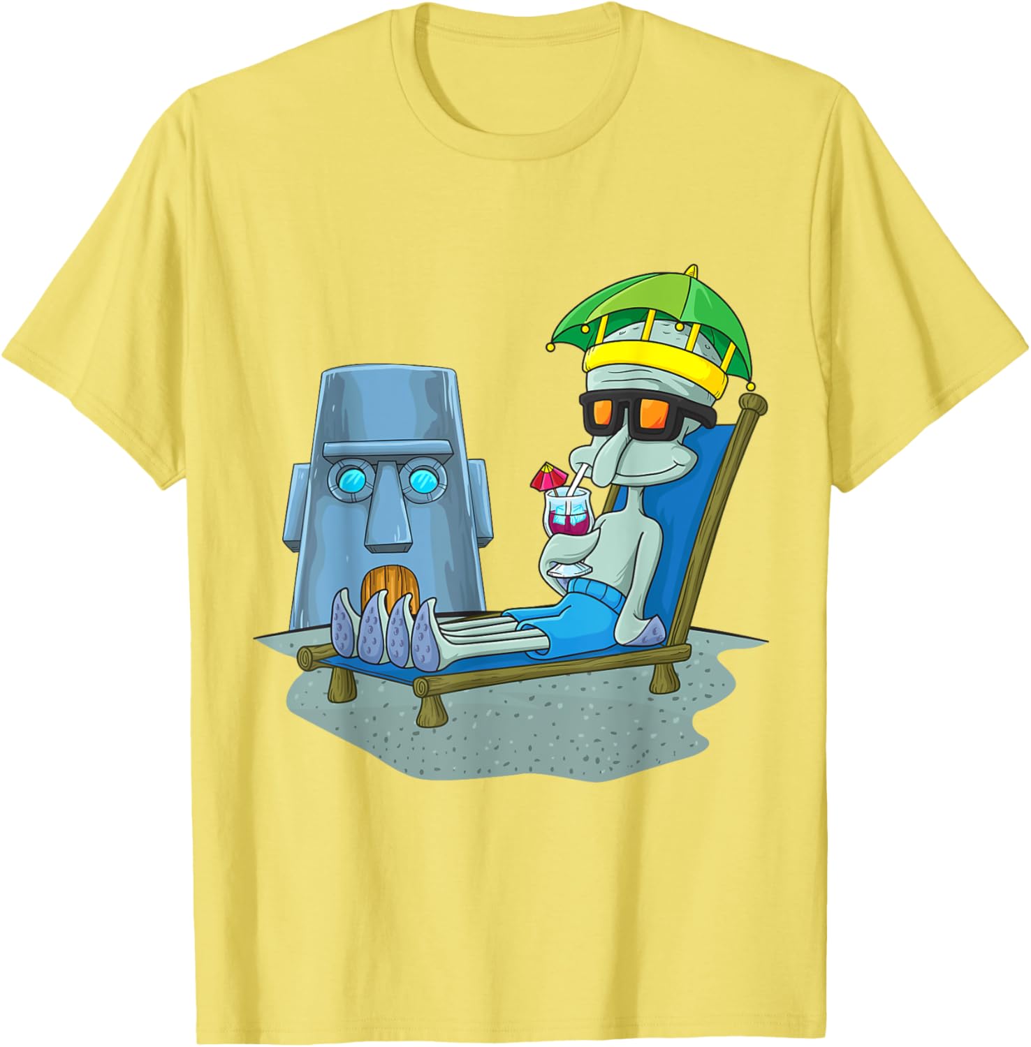 Mademark x SpongeBob SquarePants Squidward Sunbathing T-Shirt for Fans - 10