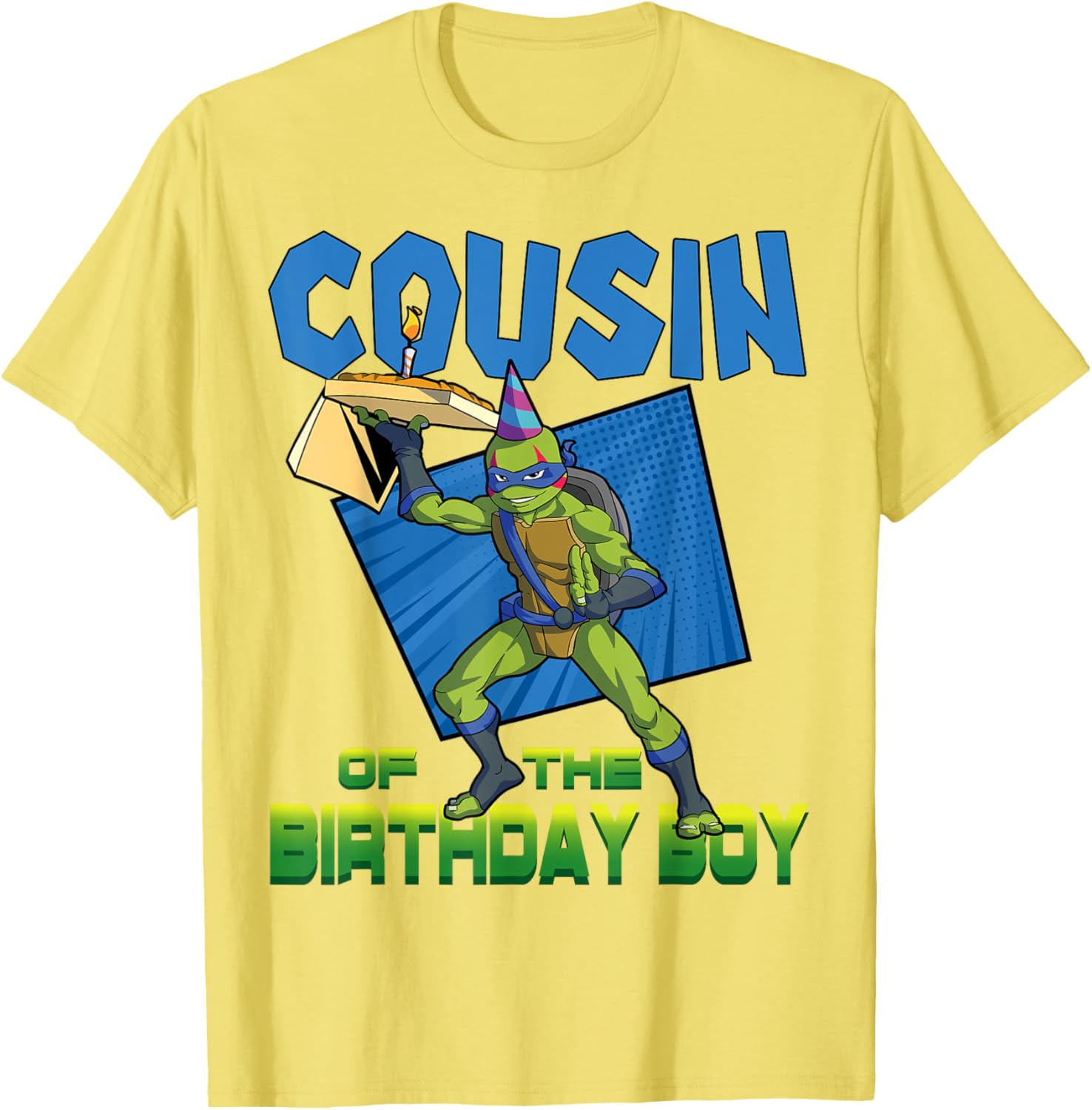 Leo Cousin of the Birthday Boy Pizza Party T-Shirt for TMNT Fans - 19