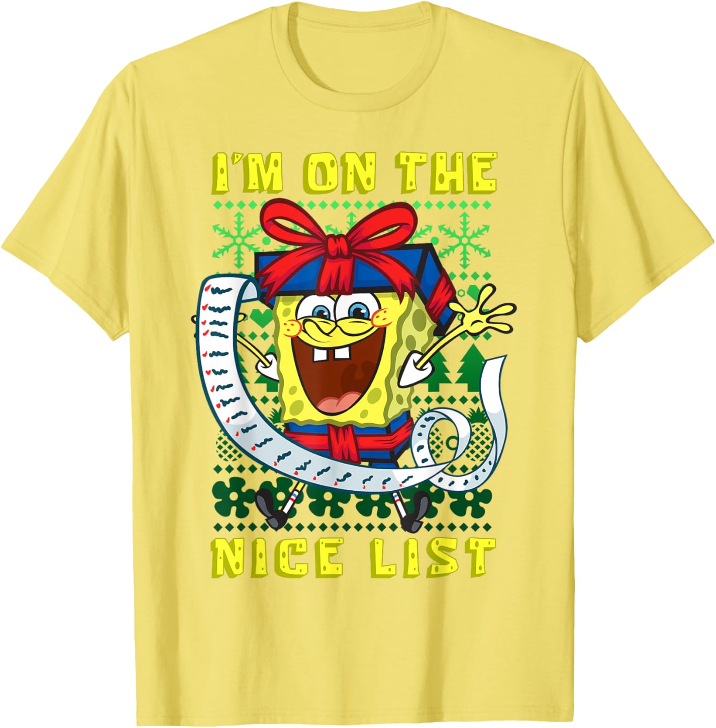 Mademark SpongeBob SquarePants Christmas Nice List T-Shirt for Kids - 13