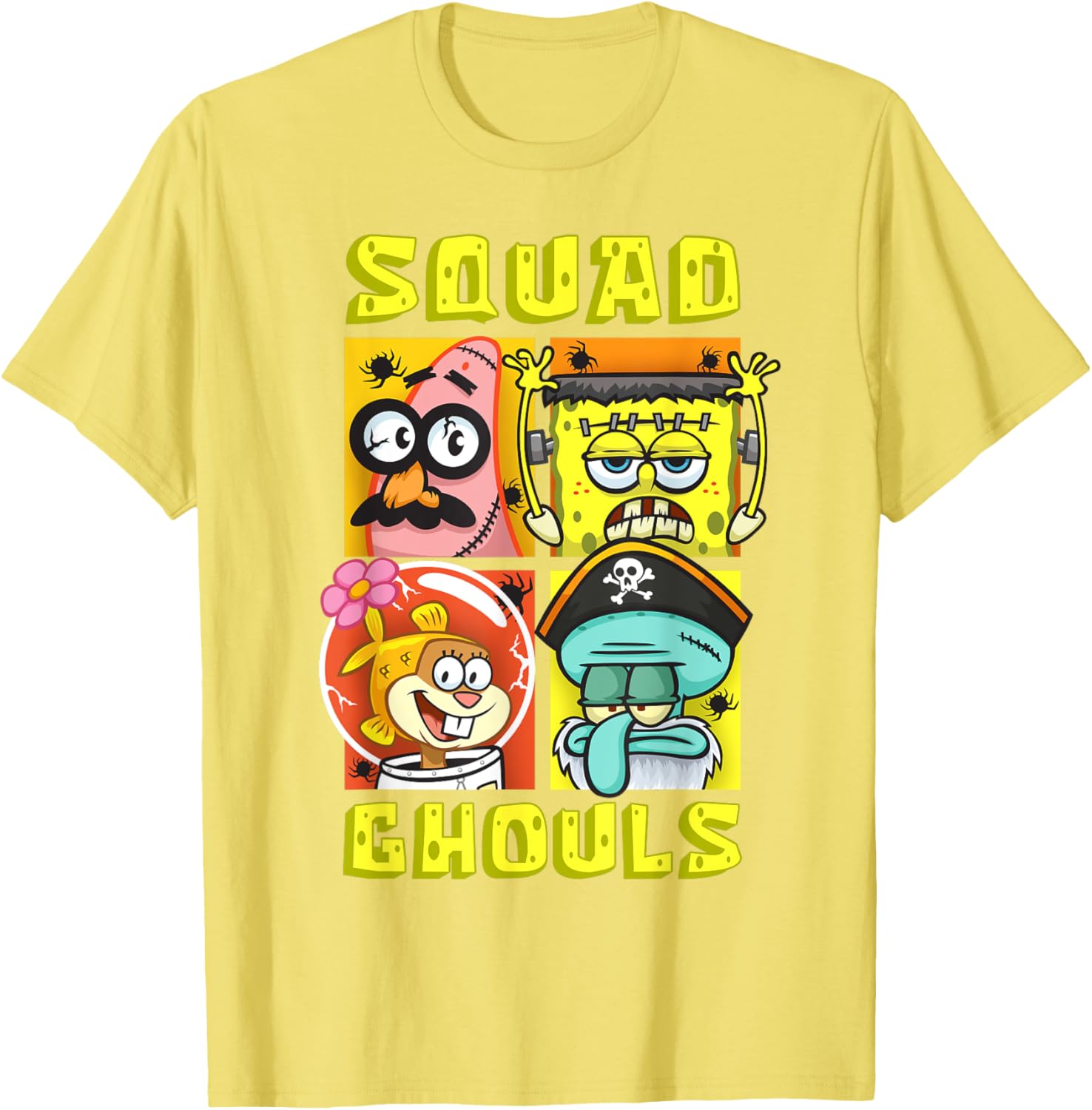 Mademark SpongeBob Halloween Squad T-Shirt with Patrick, Squidward & Sandy - 8