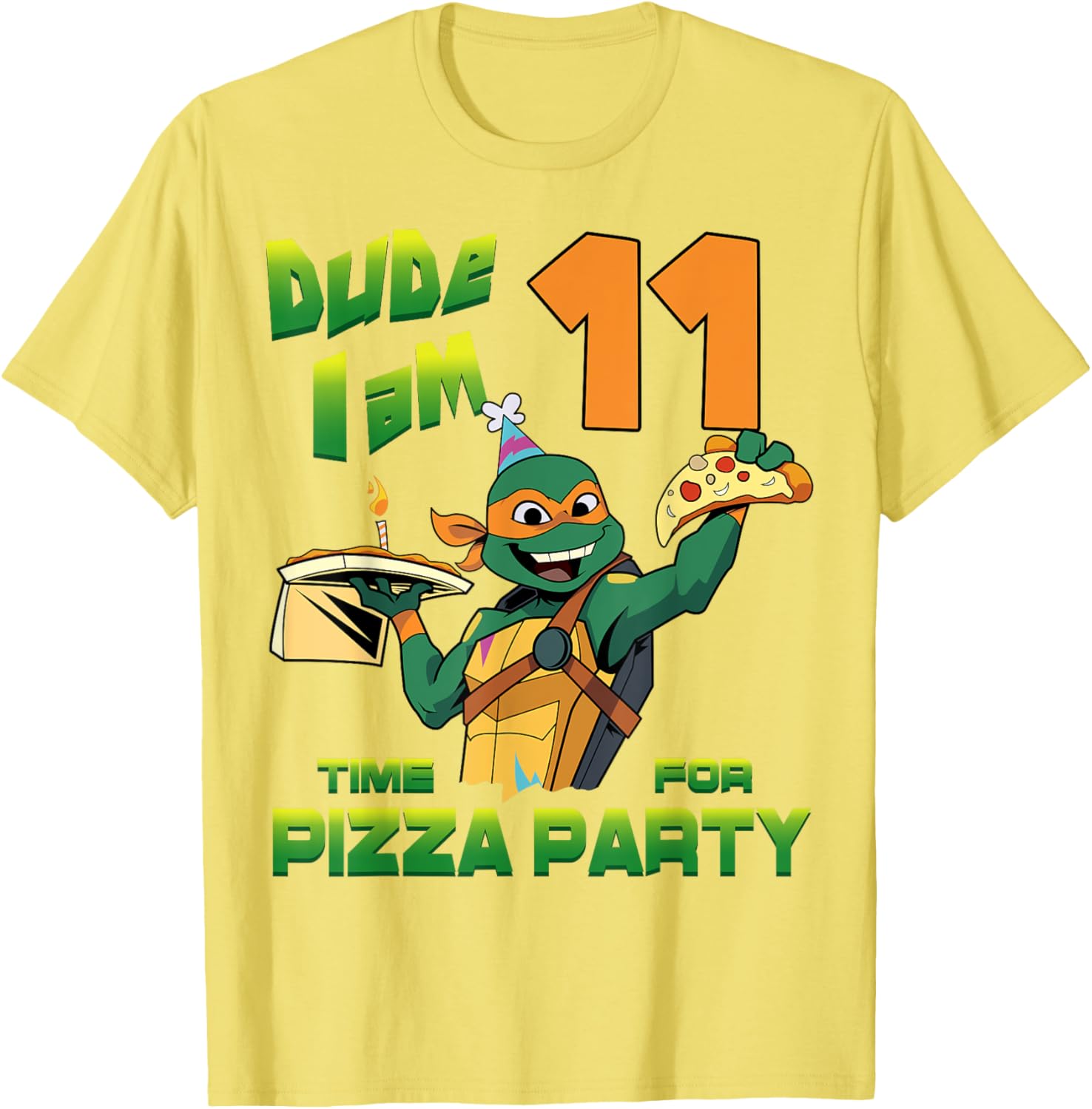 Mademark Teenage Mutant Ninja Turtles Mikey Pizza Birthday T-Shirt - 9