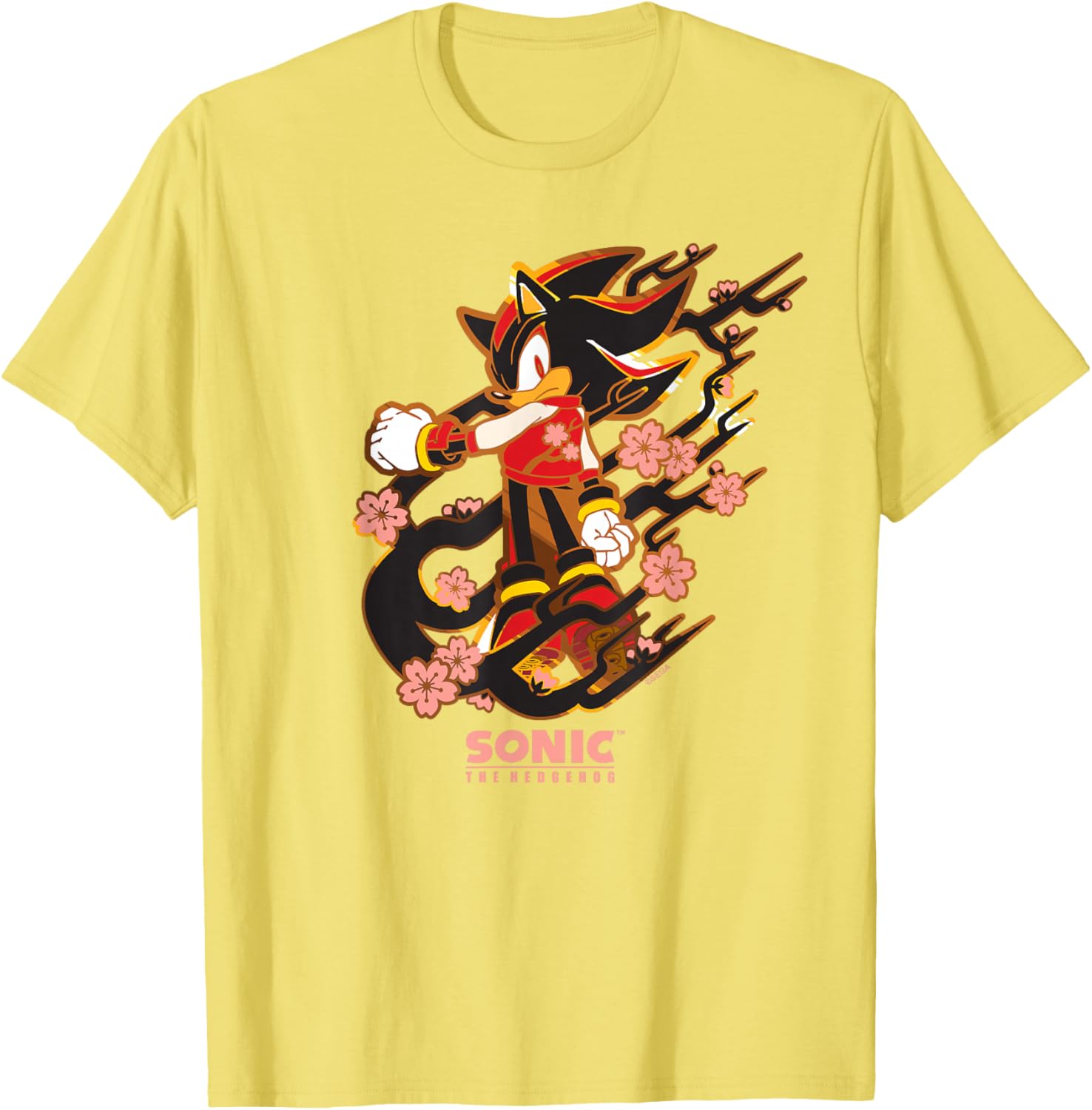 Sonic the Hedgehog Shadow T-Shirt with Cherry Blossoms Design - 5