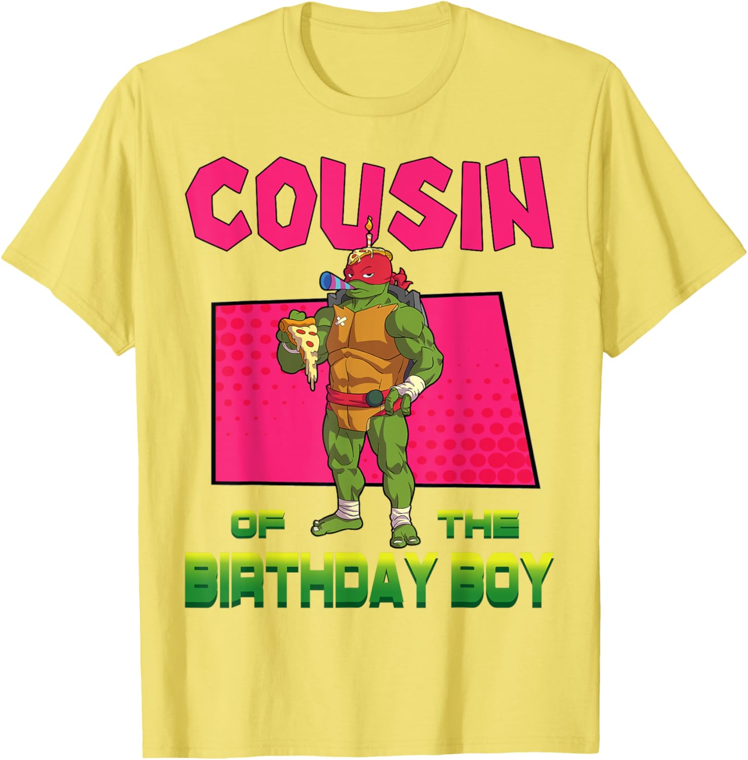 Mademark Teenage Mutant Ninja Turtles Raphael Birthday Pizza Party T-Shirt - 9