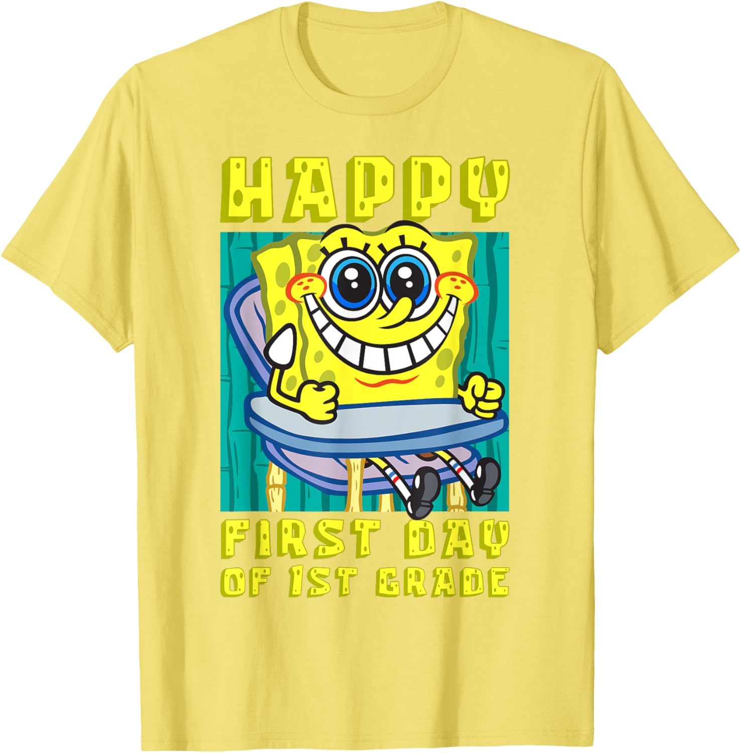 SpongeBob Happy First Day of 1st Grade T-Shirt for Kids - 17