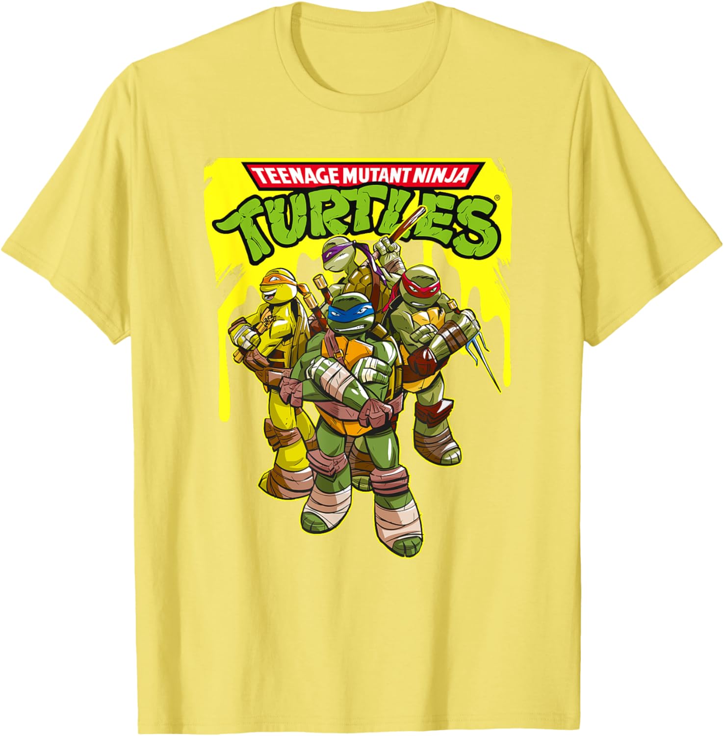 Mademark TMNT Yellow Splatter Paint T-Shirt for Fun Teenage Mutant Ninja Turtles Fans - 10
