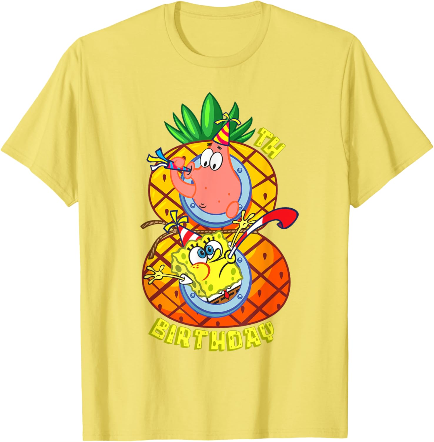 SpongeBob Patrick 8th Birthday Boy T-Shirt Fun Pineapple Design - 12
