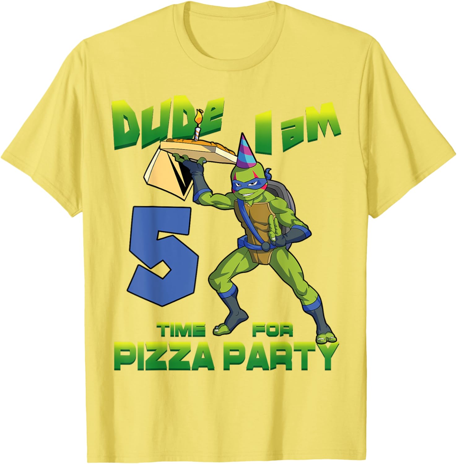 Mademark Teenage Mutant Ninja Turtles Leo Pizza Birthday T-Shirt for Kids - 19